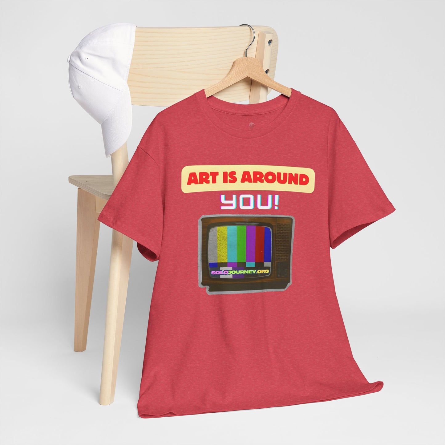 Retro Art Unisex Heavy Cotton Tee - Fun and Colorful Graphic T-Shirt for Art Lovers, Gift for Artists, Casual Wear, Art Inspired Apparel