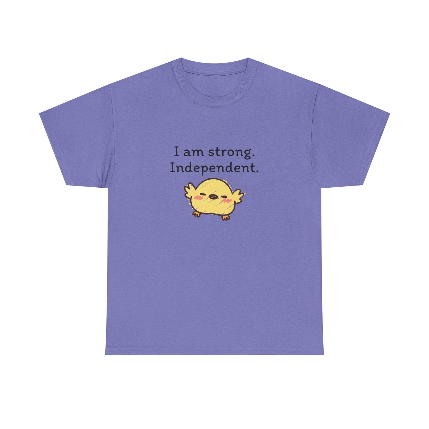 Empowering Chick Graphic Unisex Heavy Cotton Tee - "I am strong. Independent."