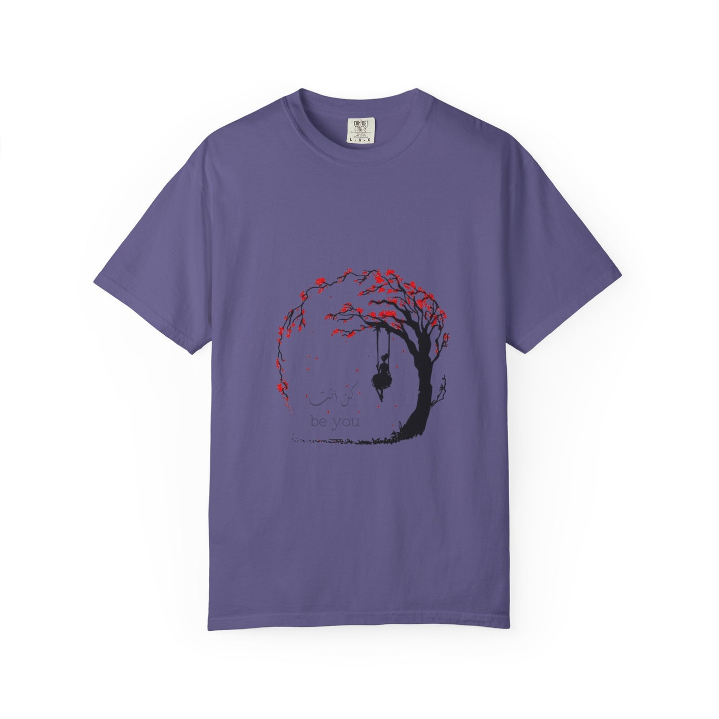 Back view of the Cherry Blossom Unisex T-Shirt, emphasizing the soft fabric and comfortable fit for both men and women.