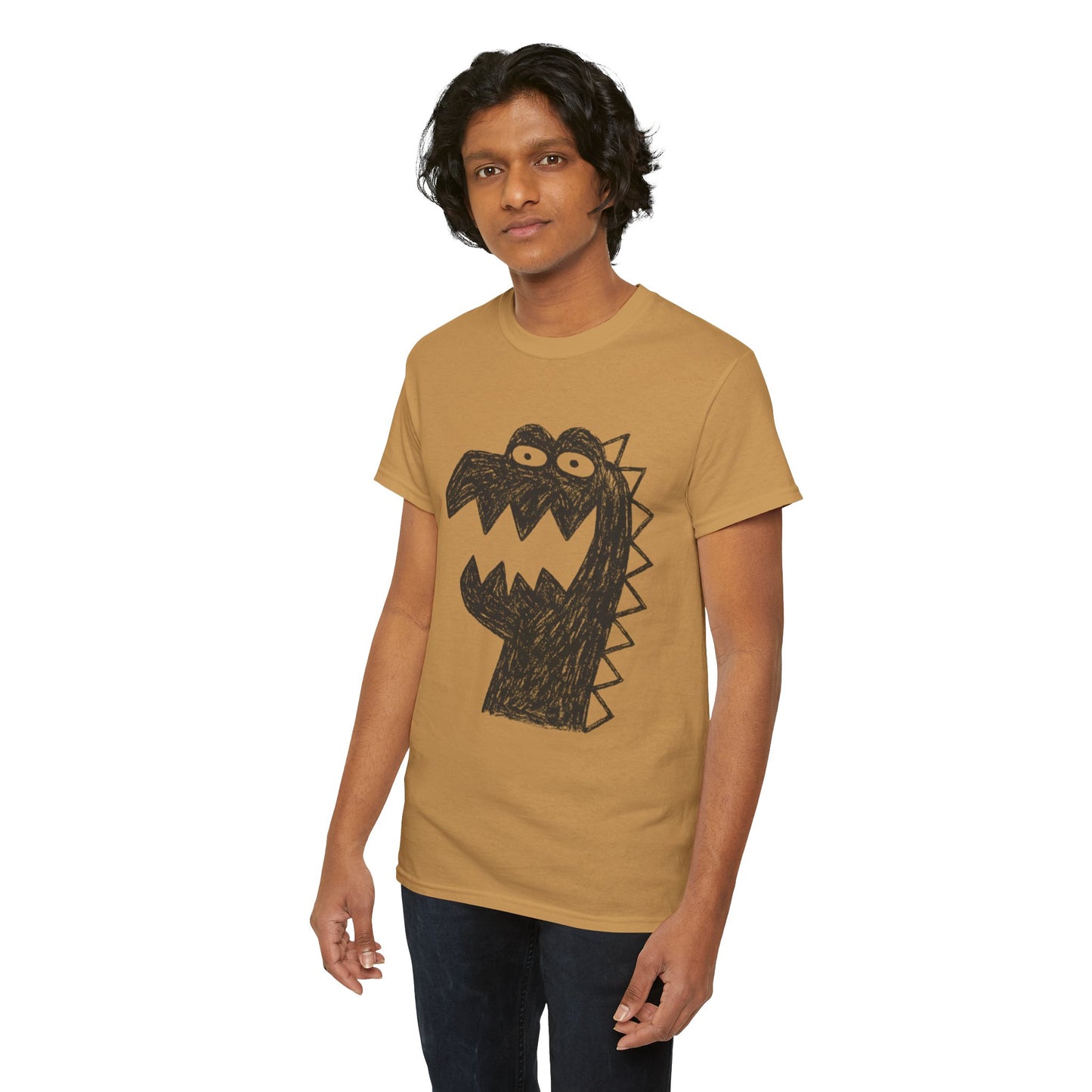 Dinosaur Graphic Tee, Unisex Cotton Shirt, Fun Casual Wear, Cute Monster Top, Gift for Kids and Teens, Birthday Celebration