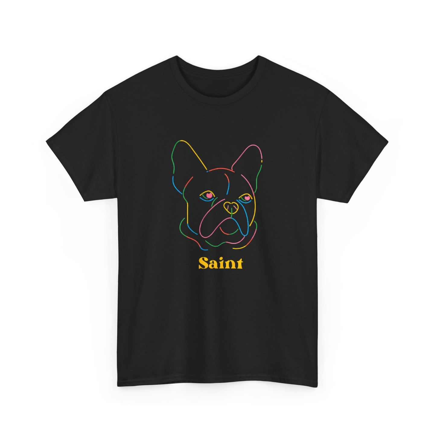 Saint French Bulldog Unisex Heavy Cotton Tee - Colorful Pet Graphic T-Shirt
