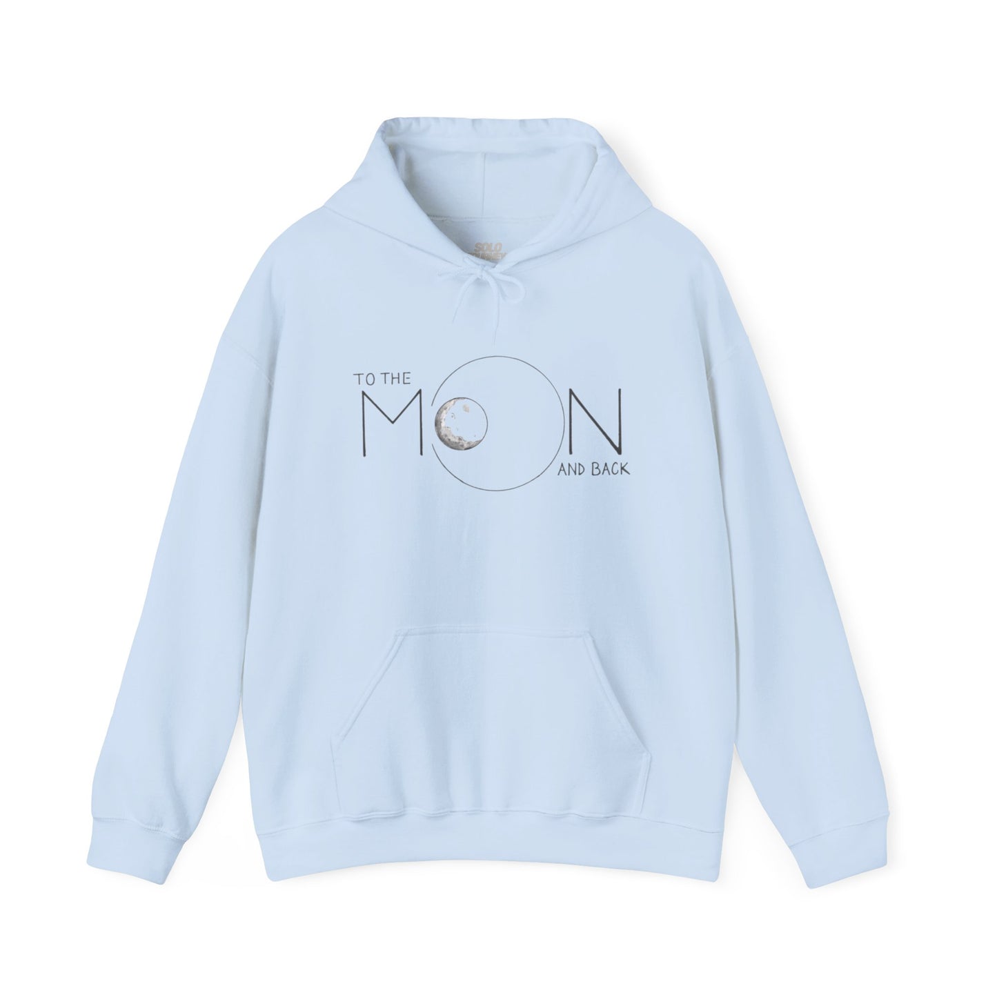 Back view of the To The Moon! Boho Western Sweatshirt, displaying the oversized fit and casual style perfect for any outdoor adventure.