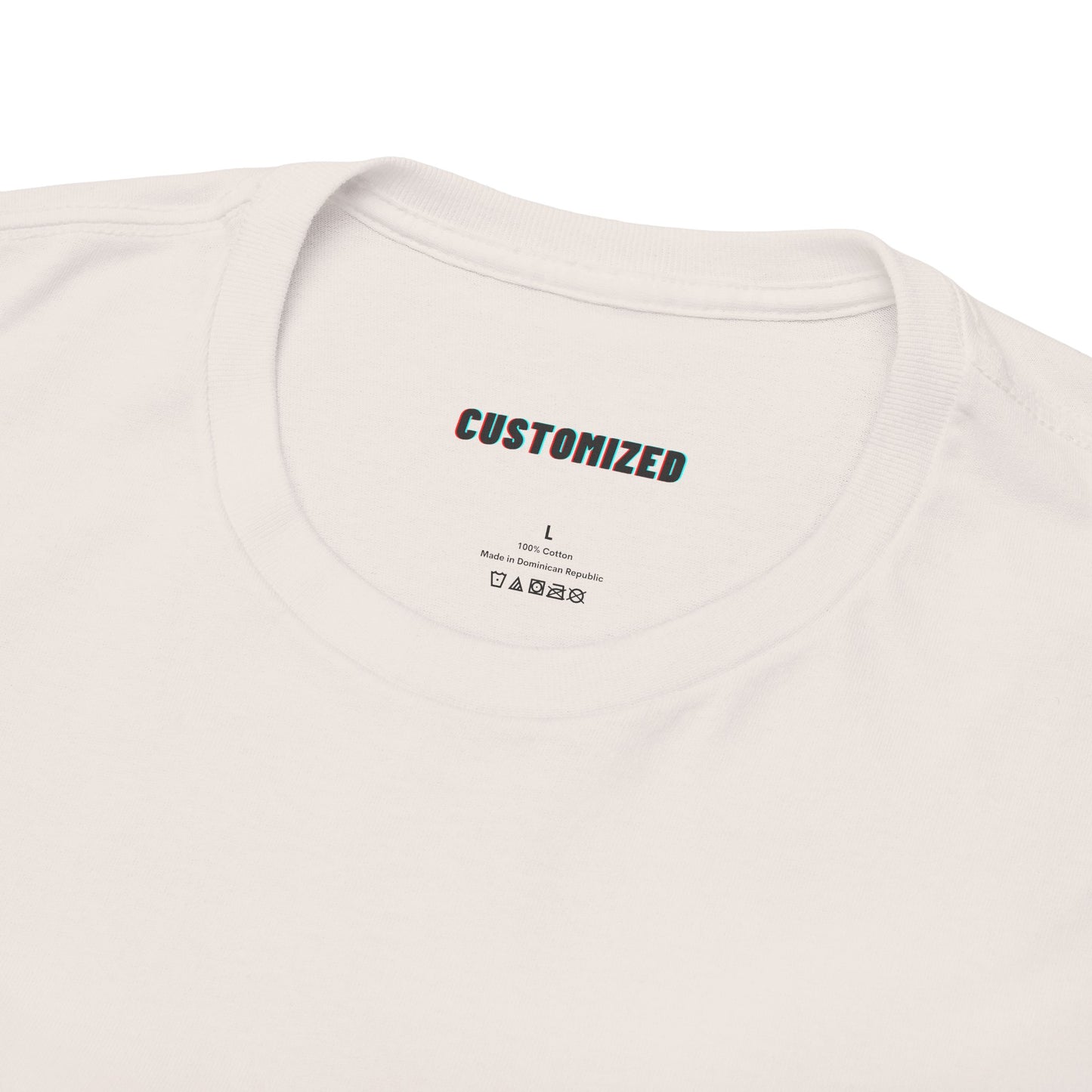 Casual wear display of the eco-friendly Personalized Unisex Heavy Cotton Tee, perfect for home and on-the-go individuals looking for comfort and style.