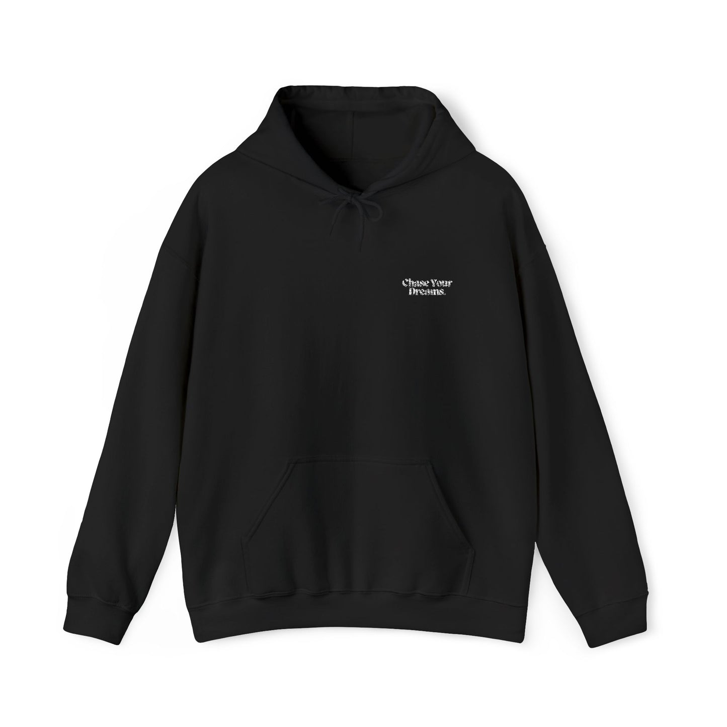 Chase Your Dreams Vintage Aesthetic Oversized Hoodie in eco-friendly organic cotton, featuring a hand-drawn graphic print.
