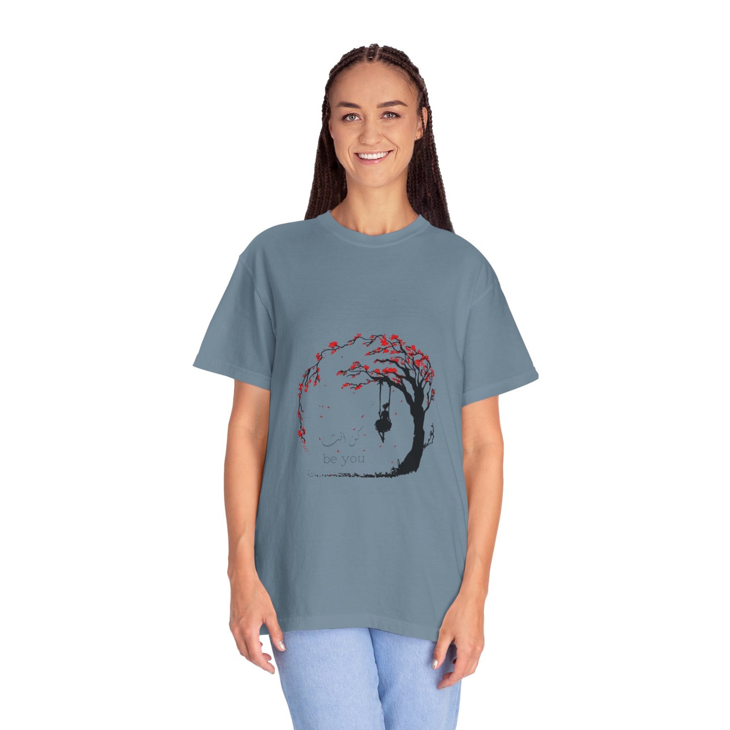 Cherry Blossom Unisex T-Shirt featuring unique graphic design, made of 100% organic cotton for ethical fashion.