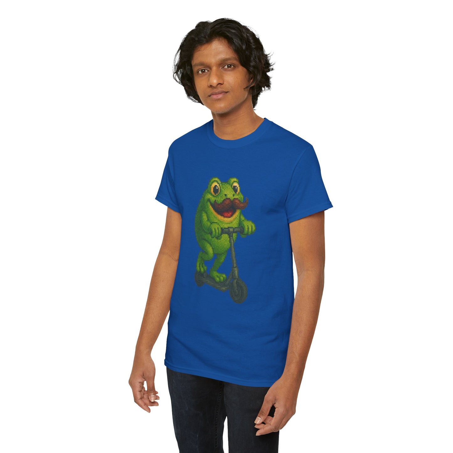 Fun Frog Scooter Tee - Unisex Heavy Cotton T-Shirt, Cute Animal Shirt, Gift for Kids & Teens, Funny Graphic Tee, Summer Wear