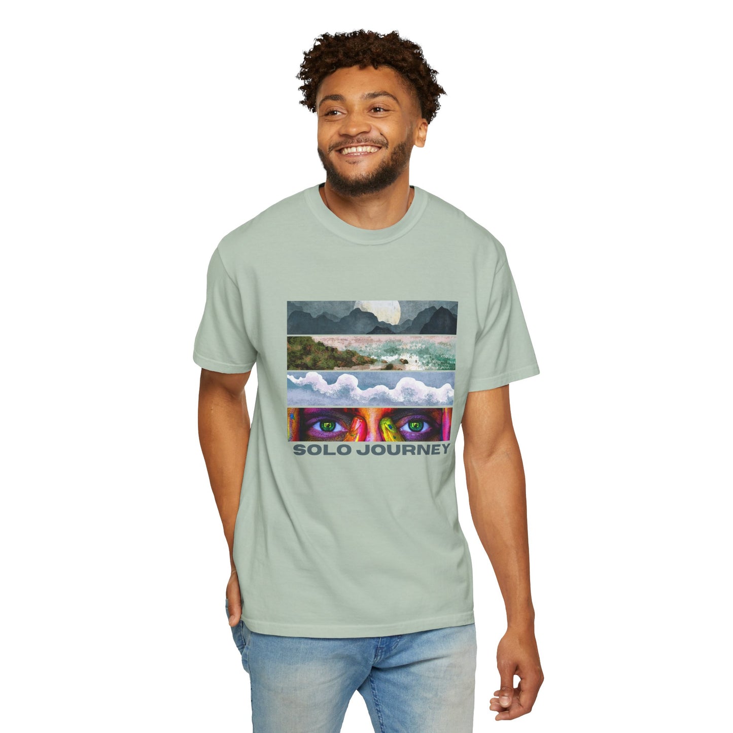 Comfortable view of the Vintage Aesthetic Oversized Boho T-Shirt 07, perfect for casual wear or festivals, crafted from organic cotton.