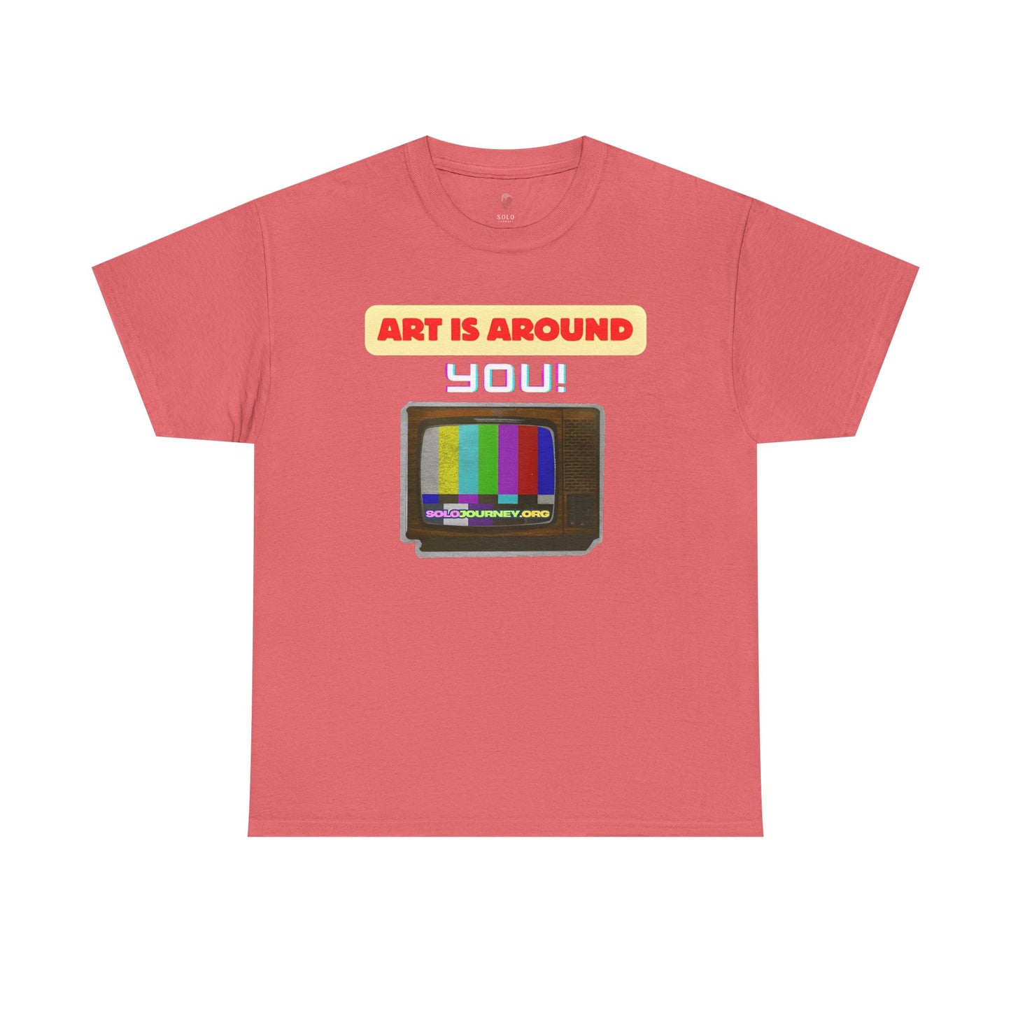 Retro Art Unisex Heavy Cotton Tee - Fun and Colorful Graphic T-Shirt for Art Lovers, Gift for Artists, Casual Wear, Art Inspired Apparel