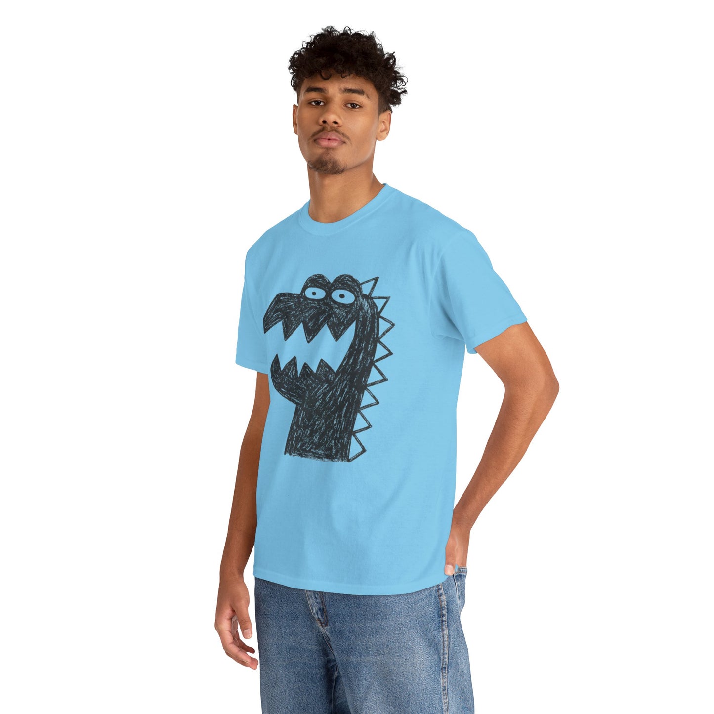 Dinosaur Graphic Tee, Unisex Cotton Shirt, Fun Casual Wear, Cute Monster Top, Gift for Kids and Teens, Birthday Celebration