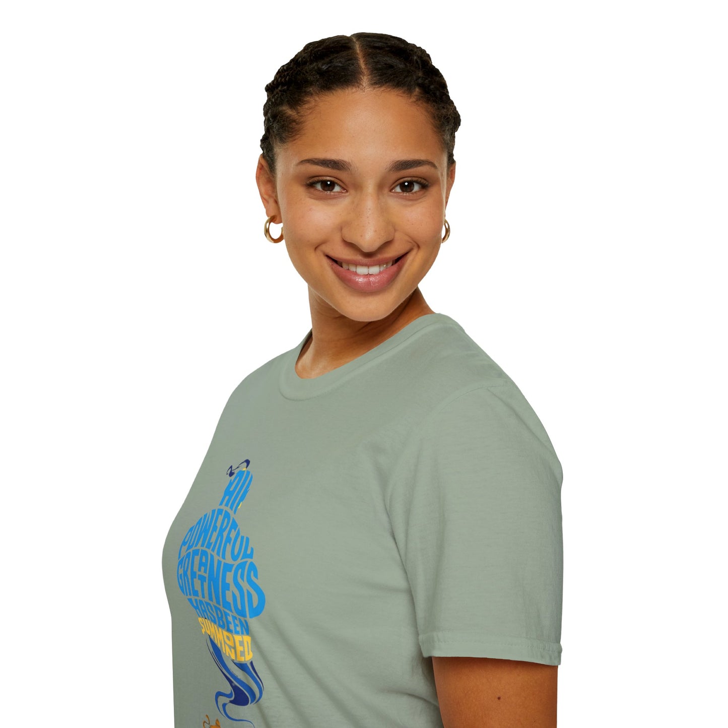 All Powerful Greatness Genie in a Bottle - Unisex Softstyle T-Shirt Art