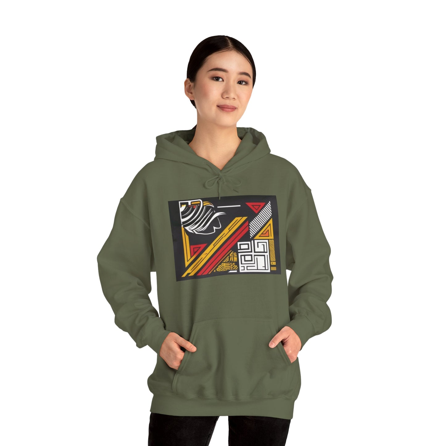 Vintage Aesthetic Oversized Boho Hoodie - Eco-Friendly Organic Cotton Pullover folded neatly with accessories, perfect for styling options.