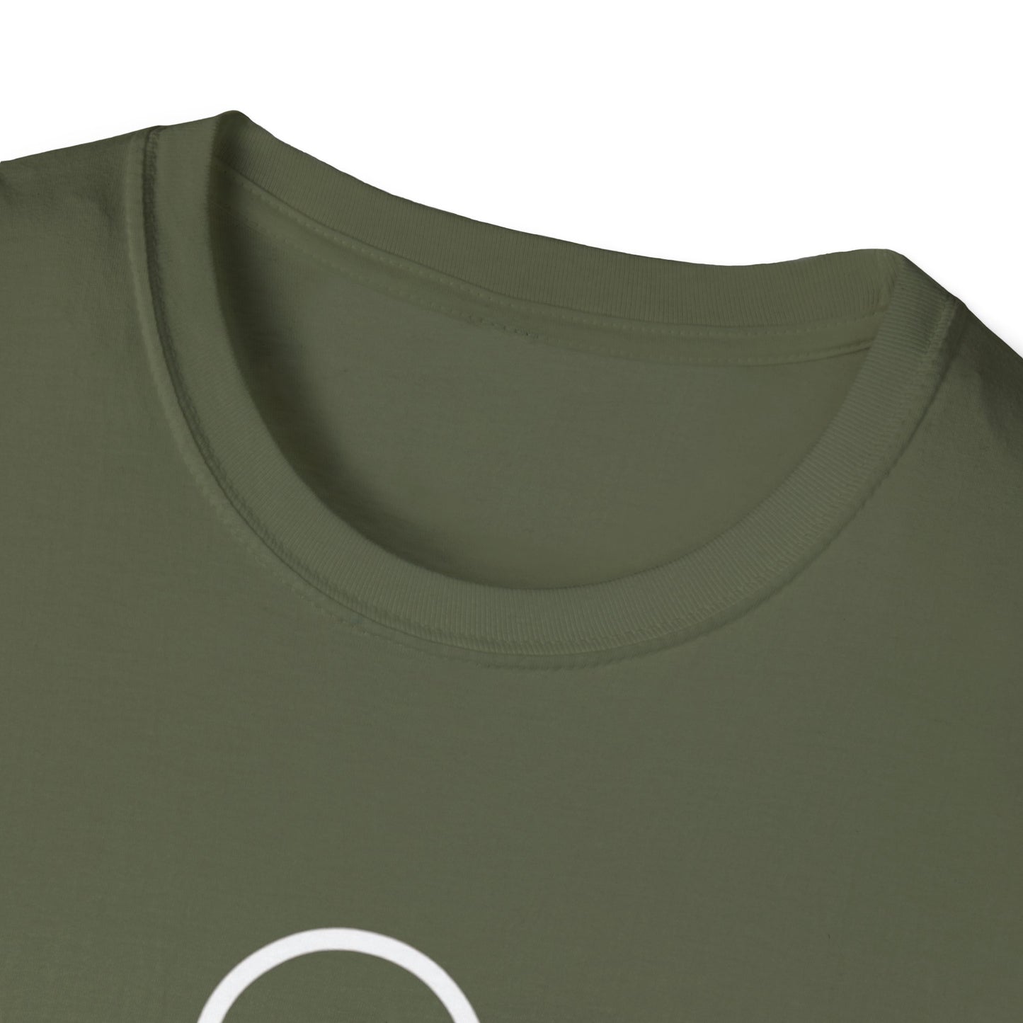 Unisex Softstyle T-Shirt - Eco-Friendly 100% Cotton Minimalist Graphic Tee for Casual Wear in a casual outdoor setting.