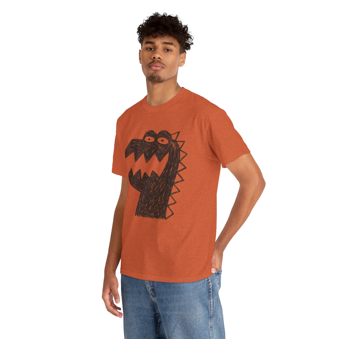 Dinosaur Graphic Tee, Unisex Cotton Shirt, Fun Casual Wear, Cute Monster Top, Gift for Kids and Teens, Birthday Celebration