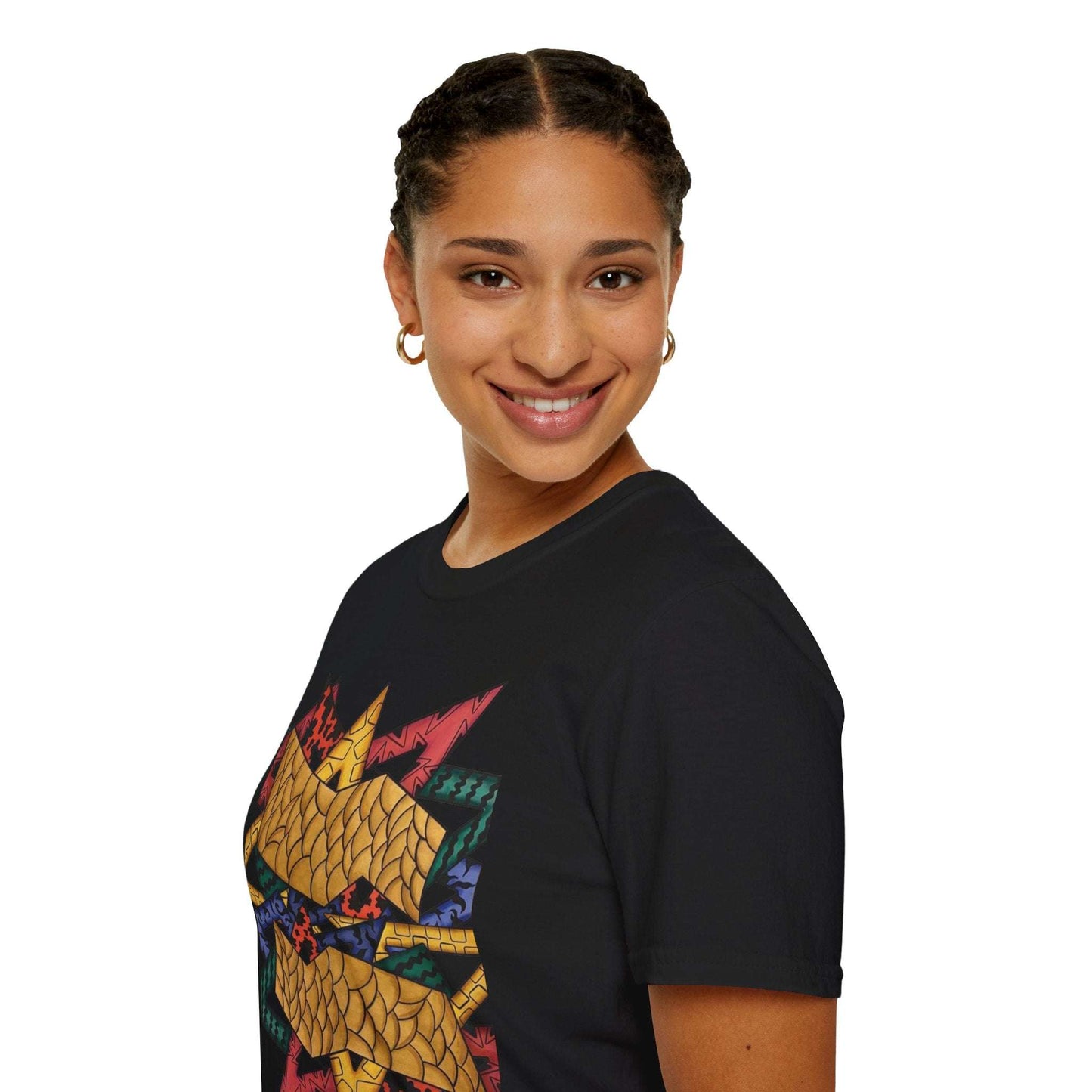 Abstract Art Unisex Softstyle T-Shirt - Colorful Graphic Tee for Creative Souls By @Almatar.art