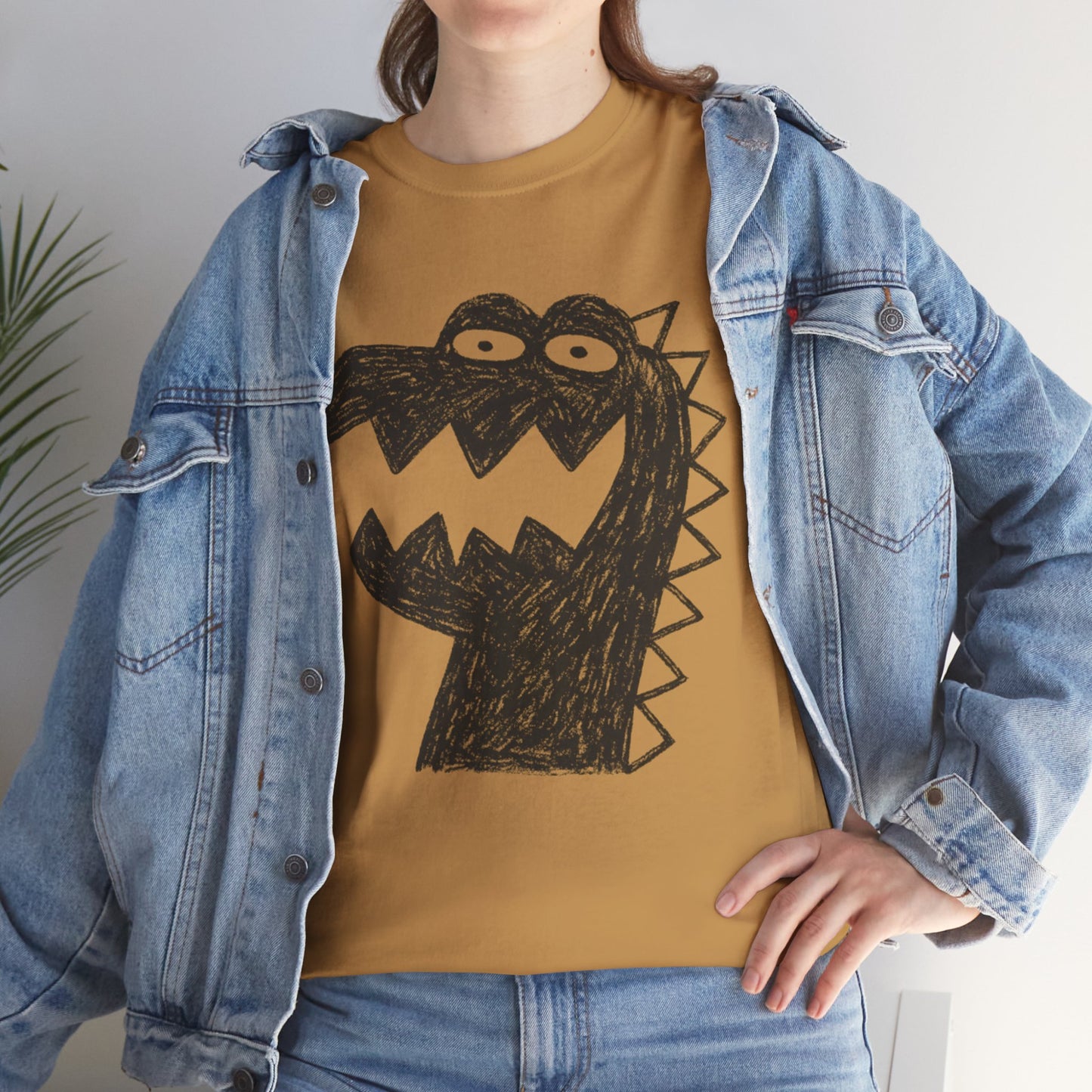 Dinosaur Graphic Tee, Unisex Cotton Shirt, Fun Casual Wear, Cute Monster Top, Gift for Kids and Teens, Birthday Celebration