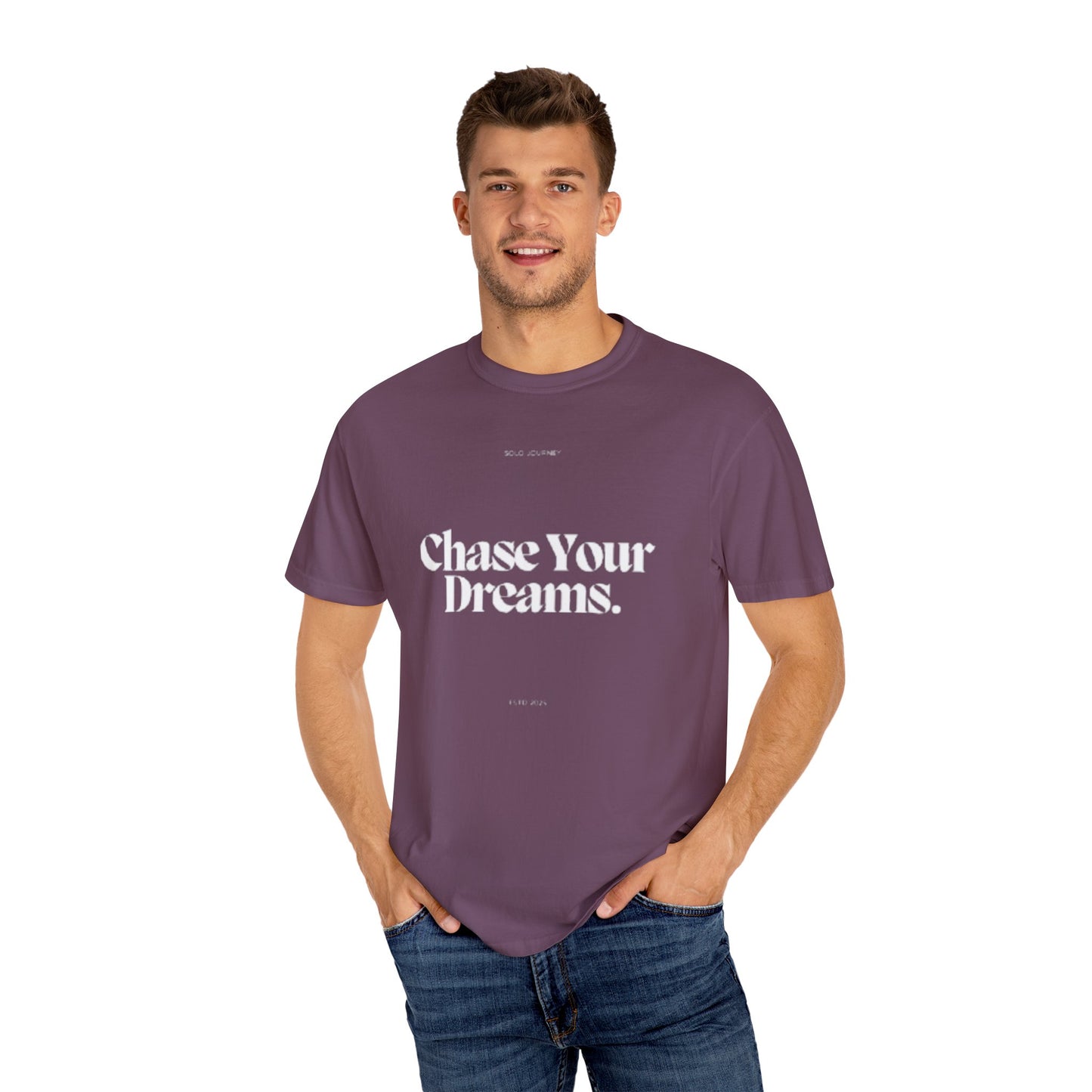 Chase Your Dreams Vintage Aesthetic Pullover in a flat lay presentation, highlighting the vibrant colors and non-toxic prints suitable for eco-conscious shoppers.