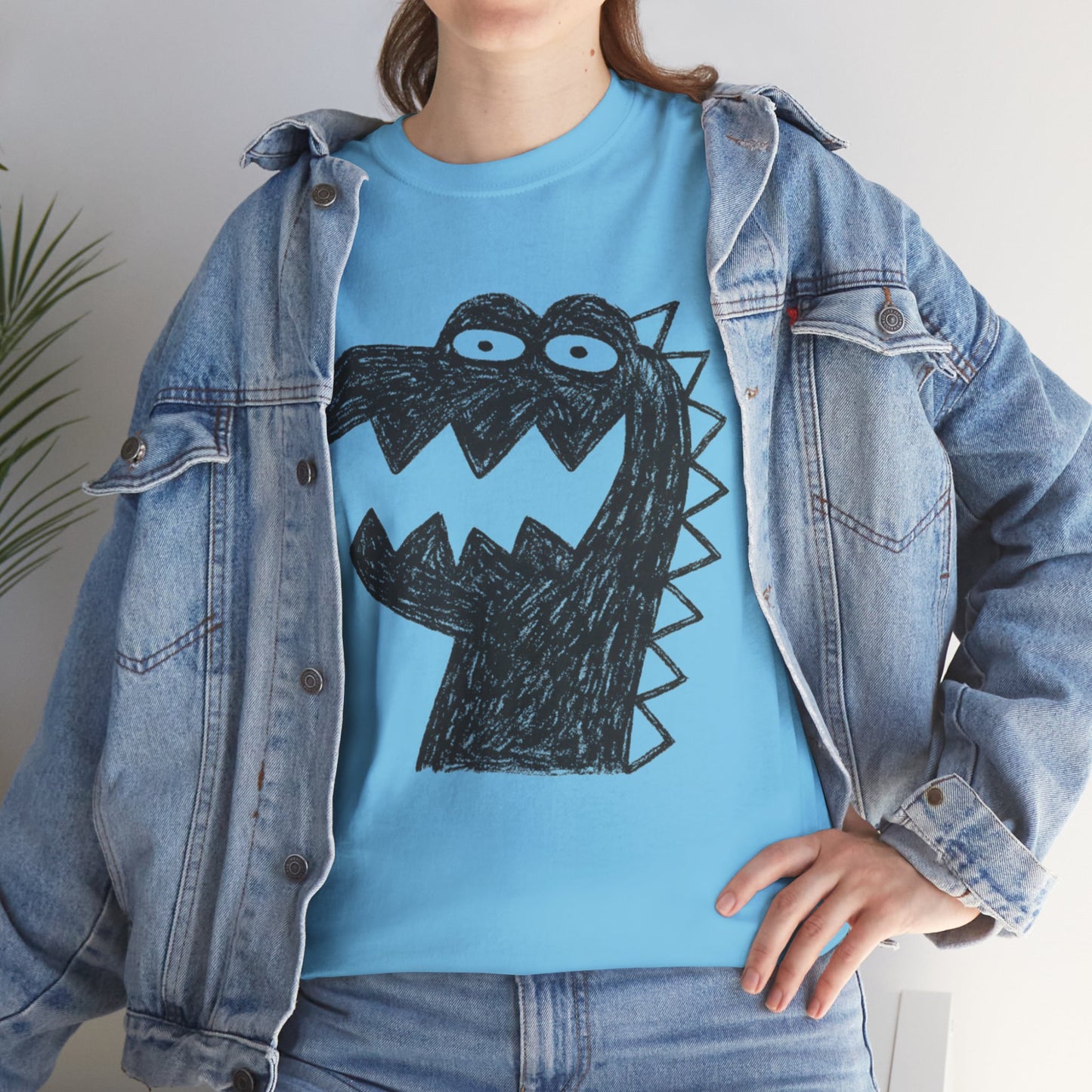 Dinosaur Graphic Tee, Unisex Cotton Shirt, Fun Casual Wear, Cute Monster Top, Gift for Kids and Teens, Birthday Celebration