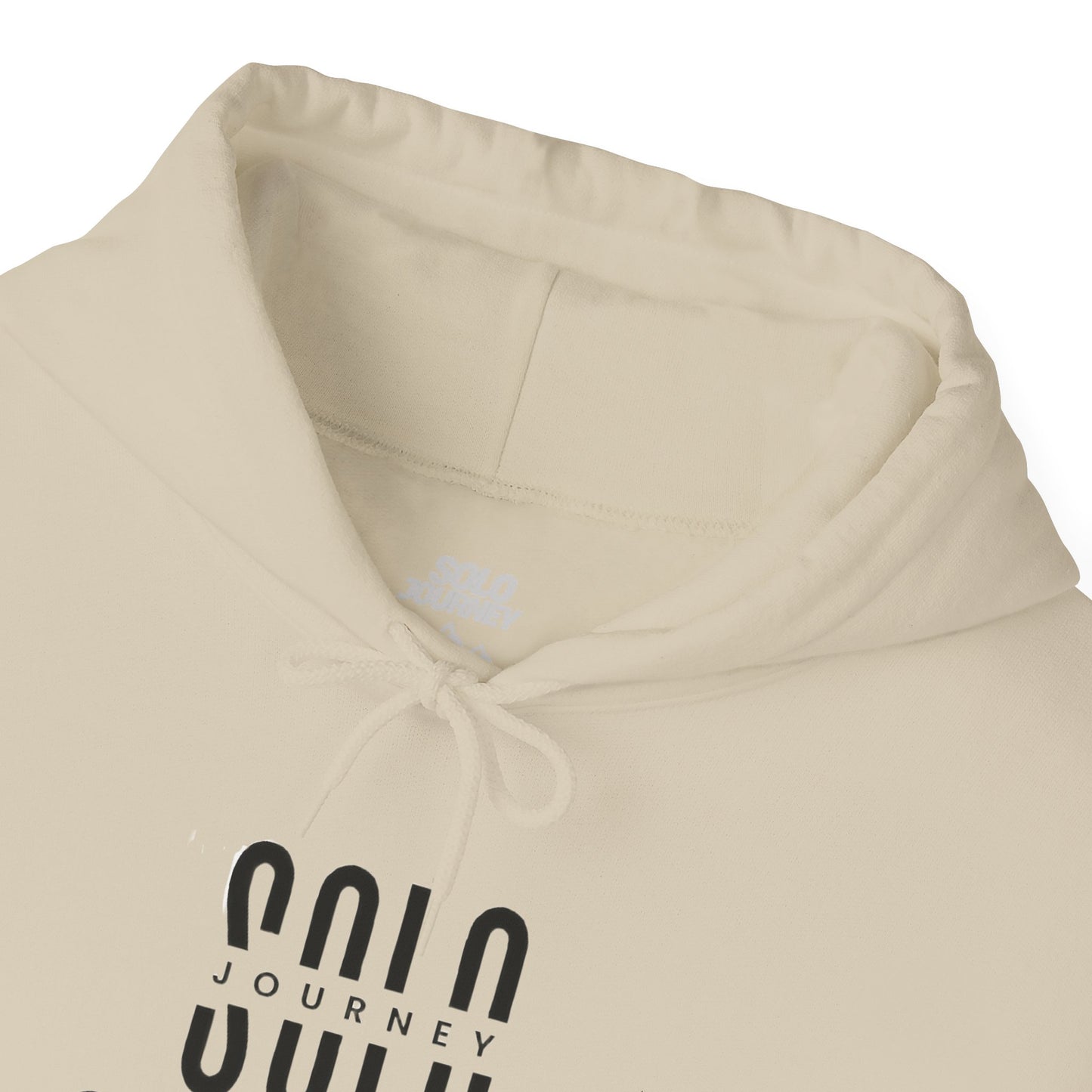 Unique graphic design of the Solo Journey Oversized Boho Hoodie, showcasing its vintage aesthetic.