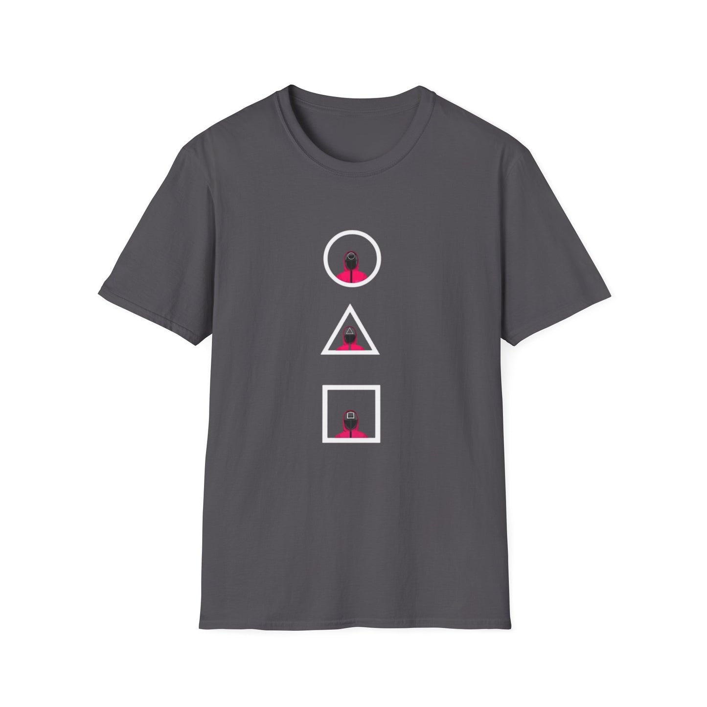 Unisex Softstyle T-Shirt - Eco-Friendly 100% Cotton Minimalist Graphic Tee displayed in a relaxed fit for casual outings.