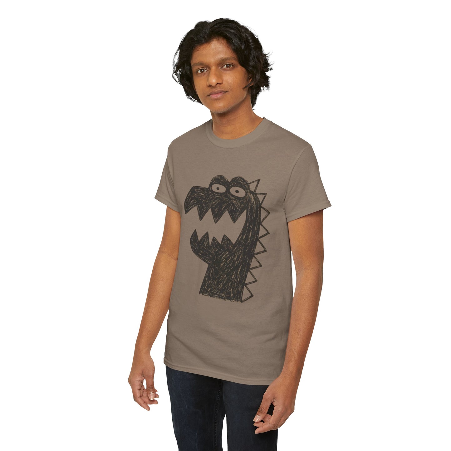 Dinosaur Graphic Tee, Unisex Cotton Shirt, Fun Casual Wear, Cute Monster Top, Gift for Kids and Teens, Birthday Celebration