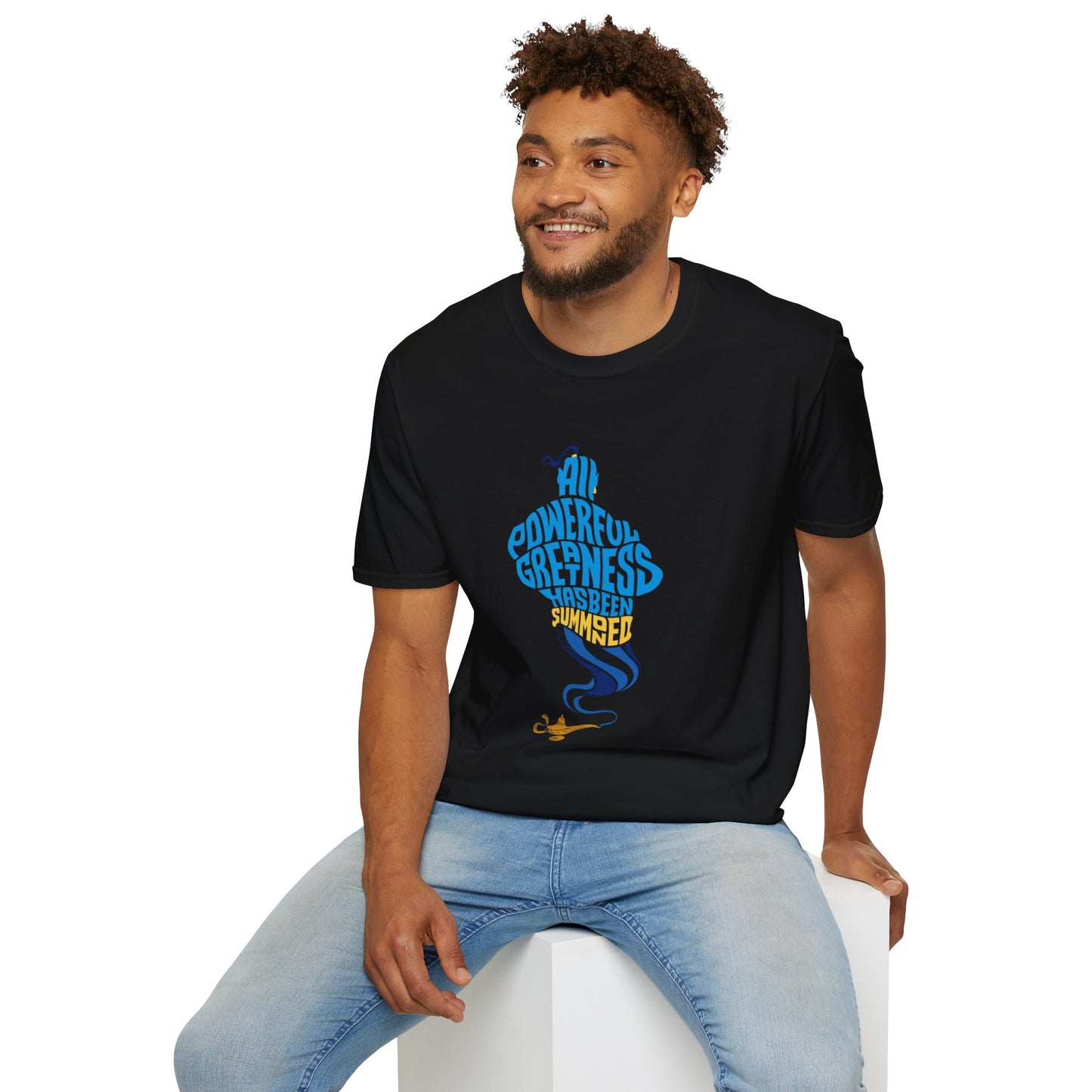 All Powerful Greatness Genie in a Bottle - Unisex Softstyle T-Shirt Art