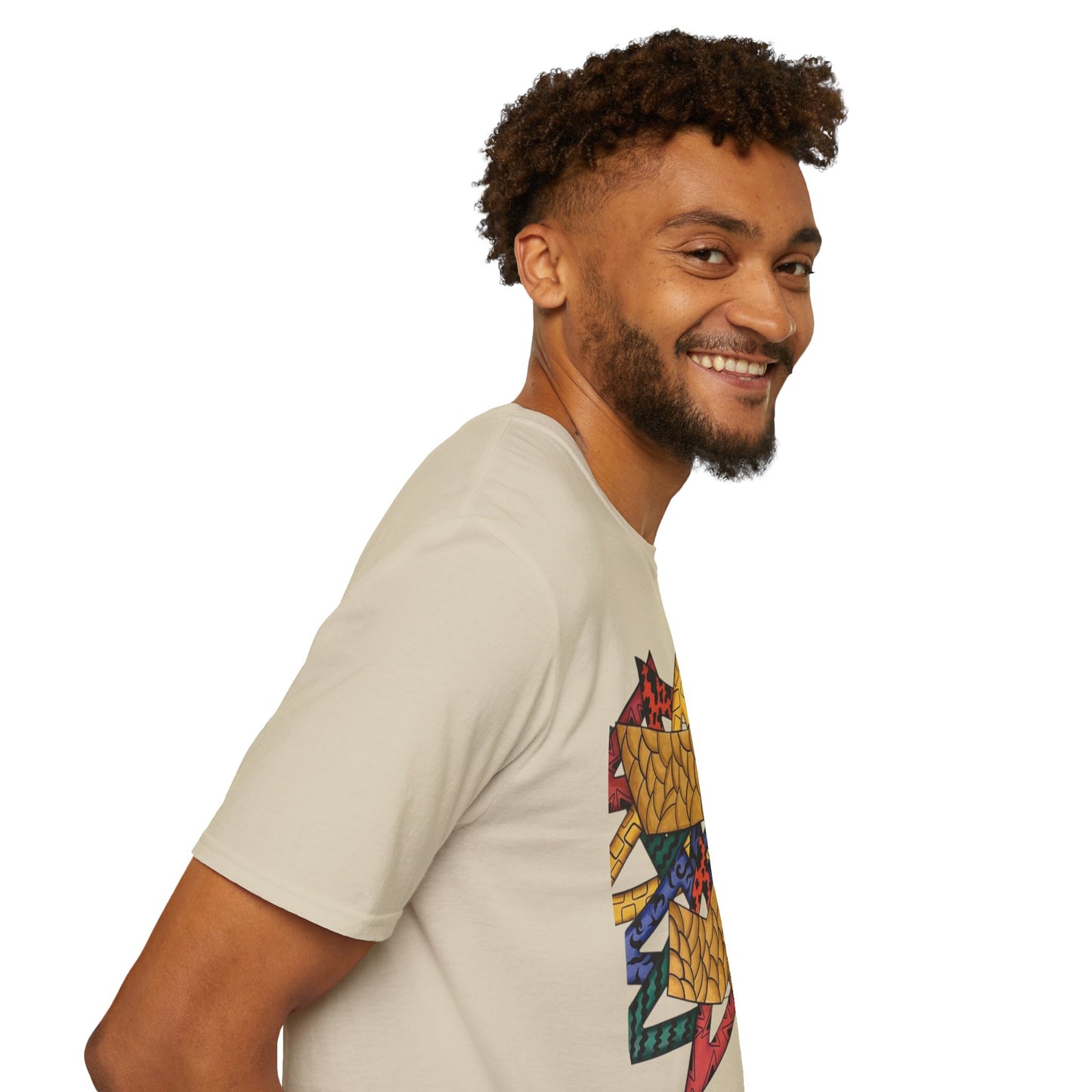 Abstract Art Unisex Softstyle T-Shirt - Colorful Graphic Tee for Creative Souls By @Almatar.art