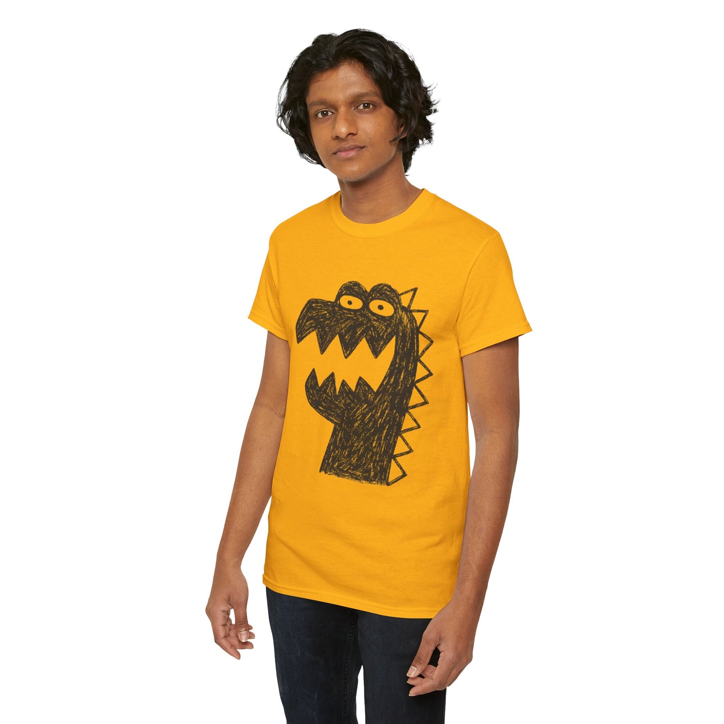 Dinosaur Graphic Tee, Unisex Cotton Shirt, Fun Casual Wear, Cute Monster Top, Gift for Kids and Teens, Birthday Celebration