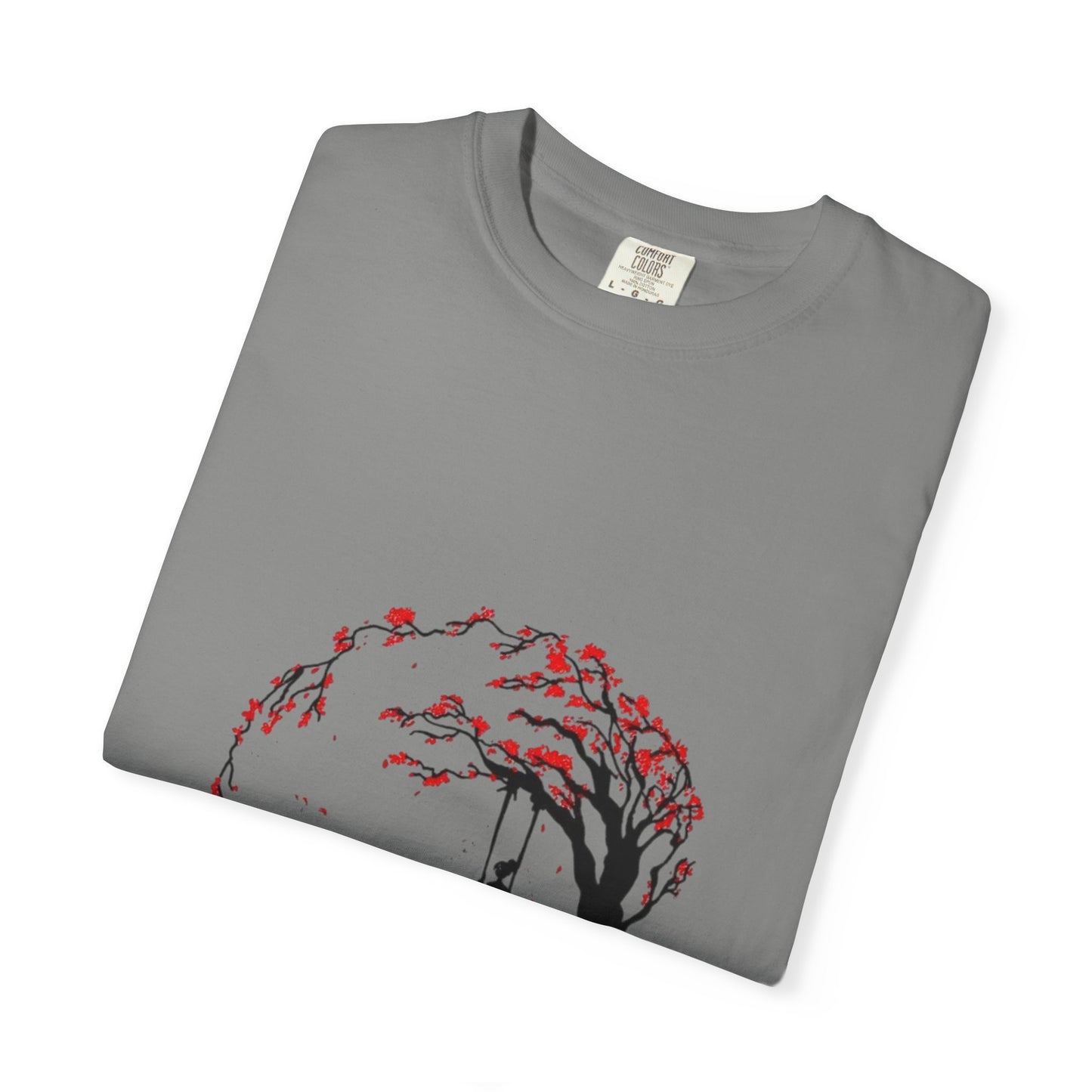 Lifestyle shot of Cherry Blossom Unisex T-Shirt worn casually, showcasing its versatile style for any occasion.