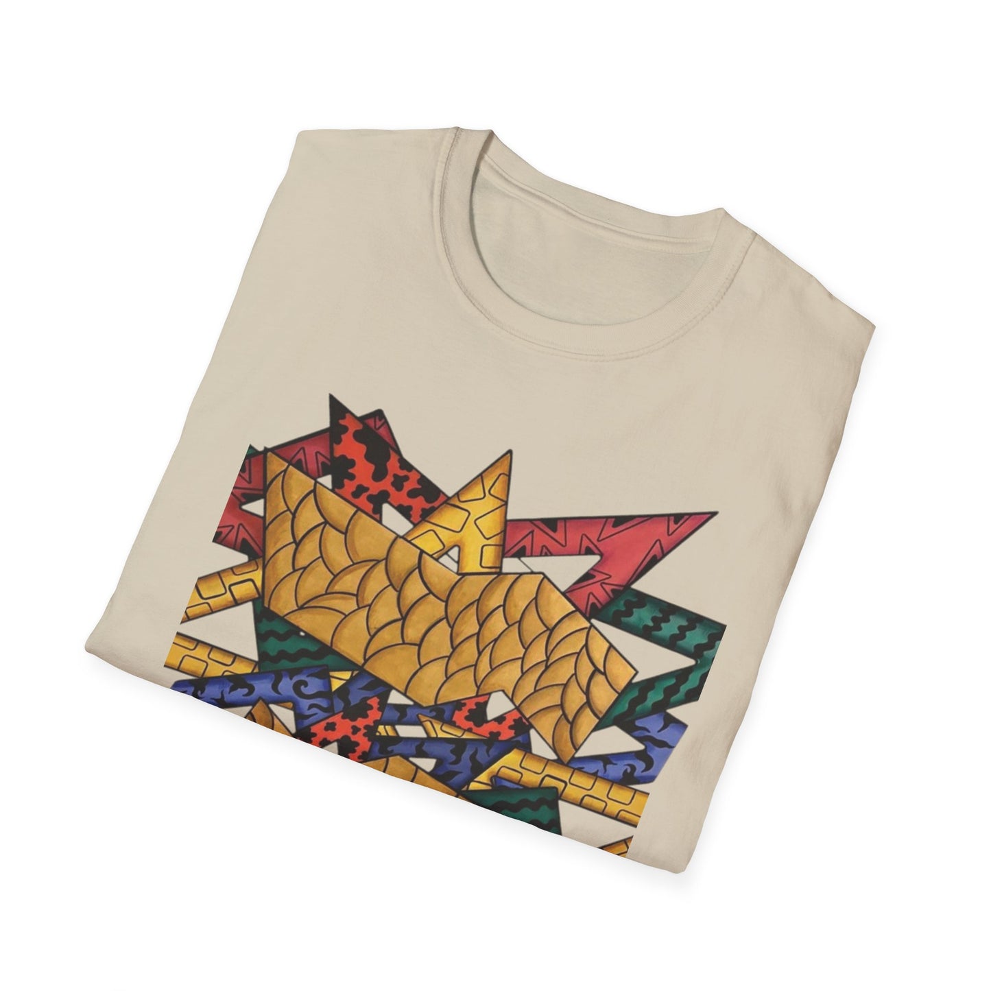 Abstract Art Unisex Softstyle T-Shirt - Colorful Graphic Tee for Creative Souls By @Almatar.art