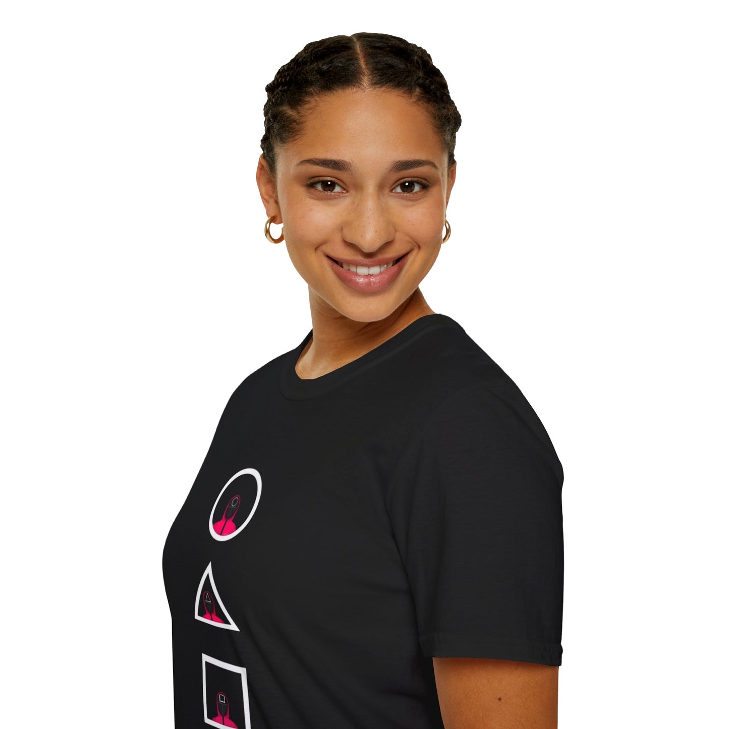 Unisex Softstyle T-Shirt featuring eco-friendly 100% cotton fabric and minimalist graphic design for casual wear.
