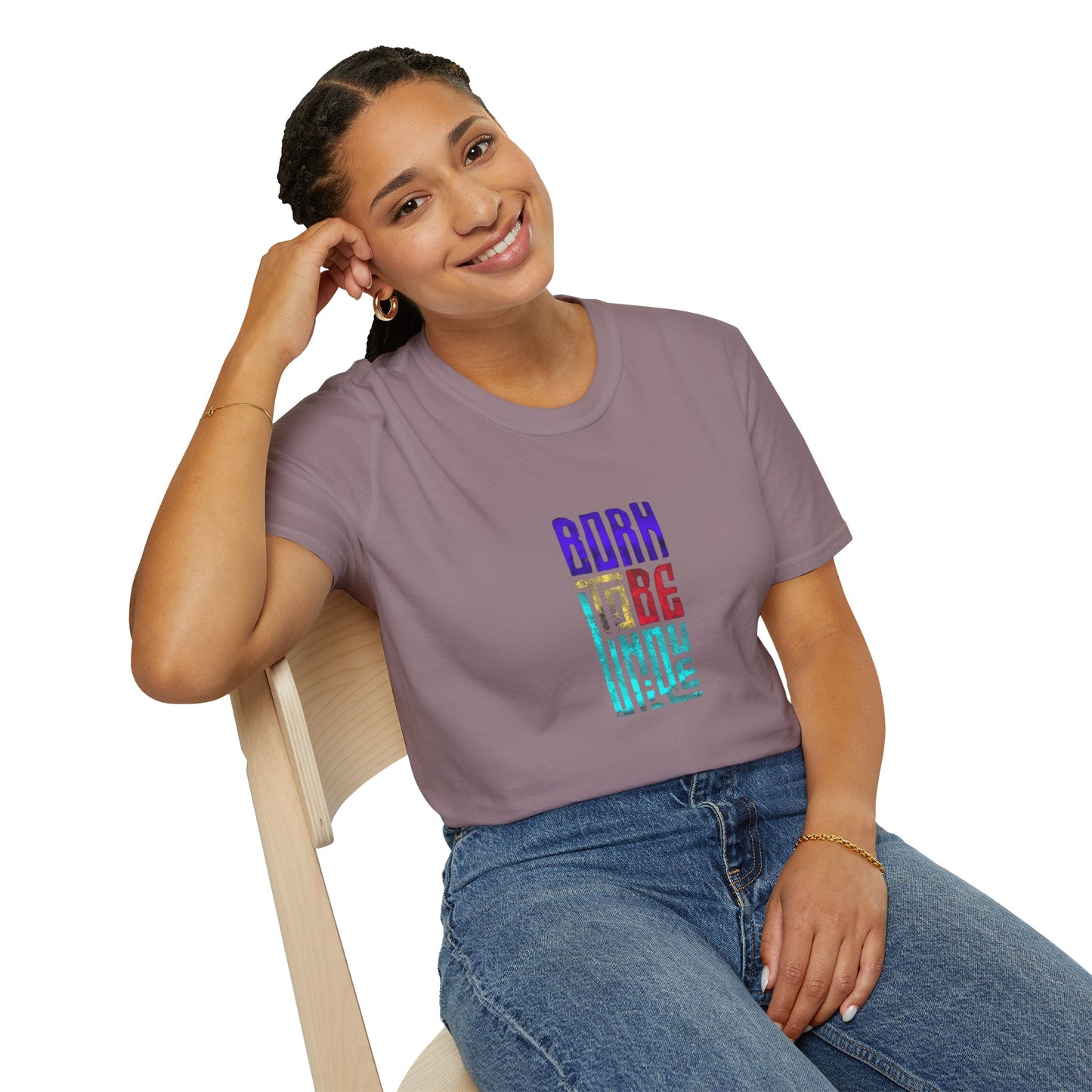 Born to Be Unique - Unisex Softstyle T-Shirt - Colorful Inspirational Tee