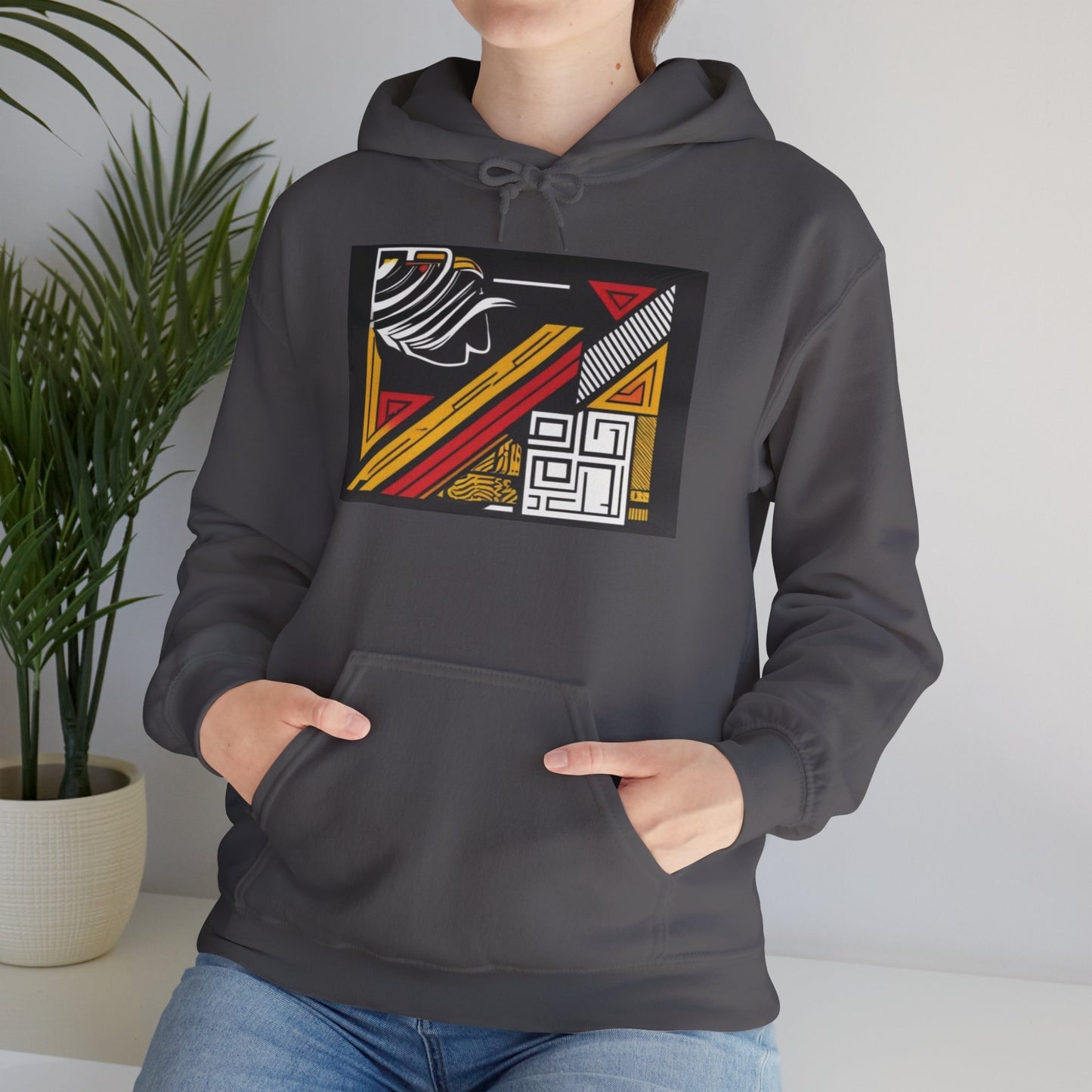 Vintage Aesthetic Oversized Boho Hoodie showcasing eco-friendly organic cotton in a relaxed fit with unique graphic design.