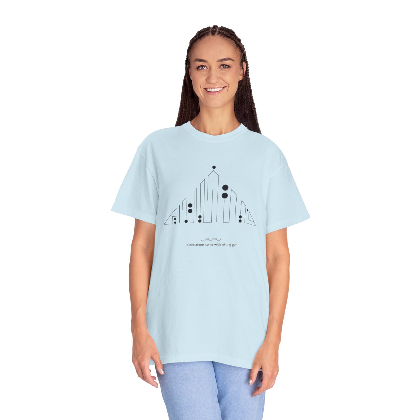Vintage Aesthetic Oversized Boho T-Shirt in light beige color, made from 100% organic cotton, showcasing a unique graphic design for a stylish, eco-friendly look.
