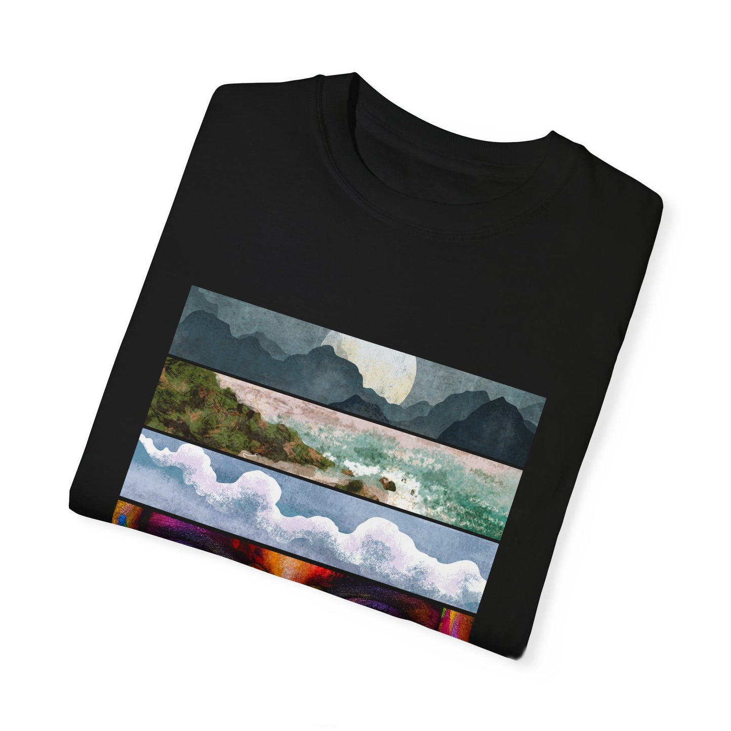 Vintage Aesthetic Oversized Boho T-Shirt 07 showcased on a model, made from eco-friendly organic cotton.