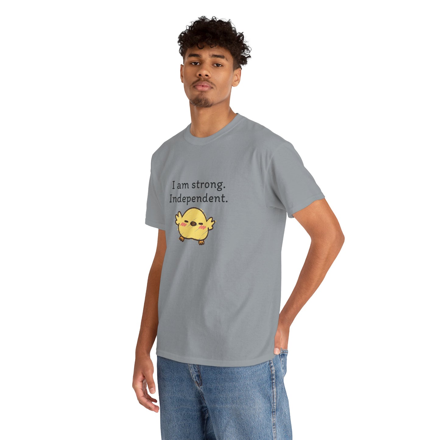 Empowering Chick Graphic Unisex Heavy Cotton Tee - "I am strong. Independent."