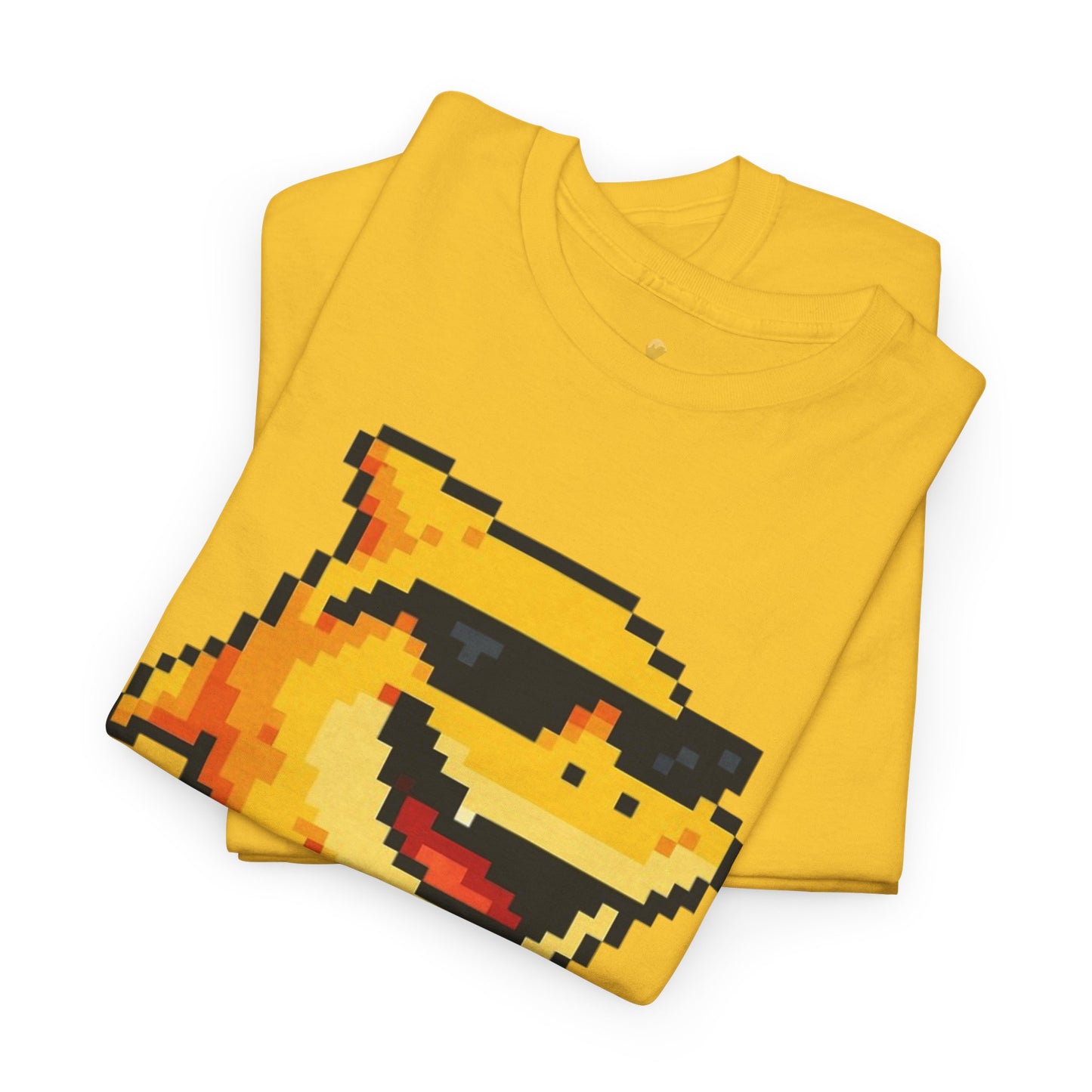 Retro Pixel Baby Shark Unisex Heavy Cotton Tee, Fun Graphic Tee, Gamer Shirt, Gift for Shark Lovers, Summer Casual Wear, Retro T-Shirt