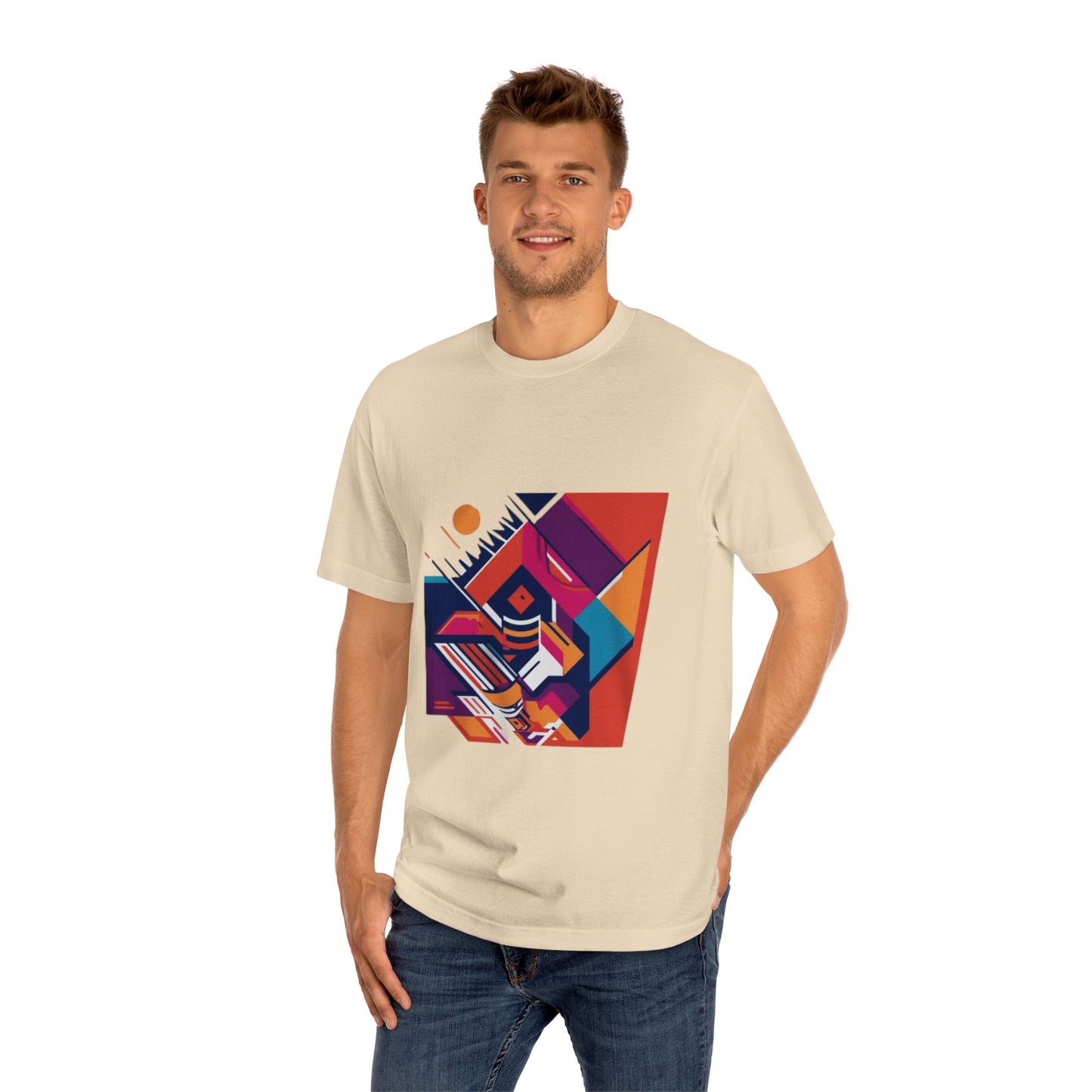 Unisex Organic Cotton Classic Tee - Close-up of the eco-friendly material, perfect for a cozy fit.