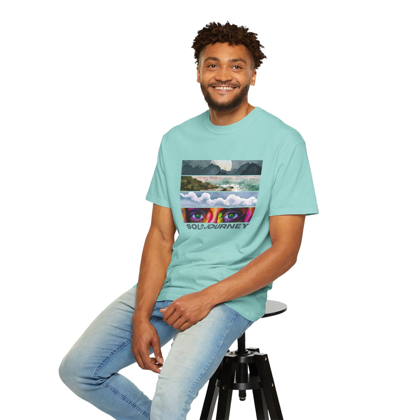 Group of friends enjoying a festival while wearing different styles of the Vintage Aesthetic Oversized Boho T-Shirt 07, showcasing its versatility.