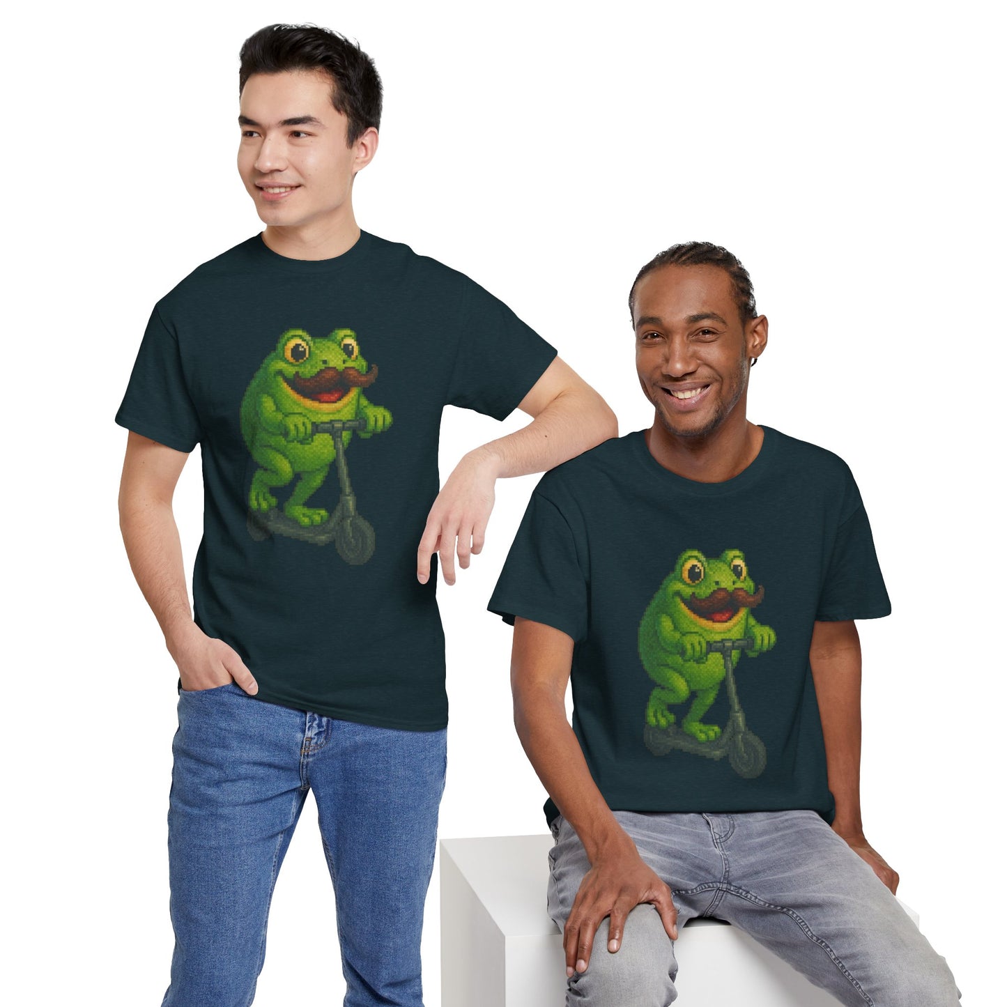 Fun Frog Scooter Tee - Unisex Heavy Cotton T-Shirt, Cute Animal Shirt, Gift for Kids & Teens, Funny Graphic Tee, Summer Wear