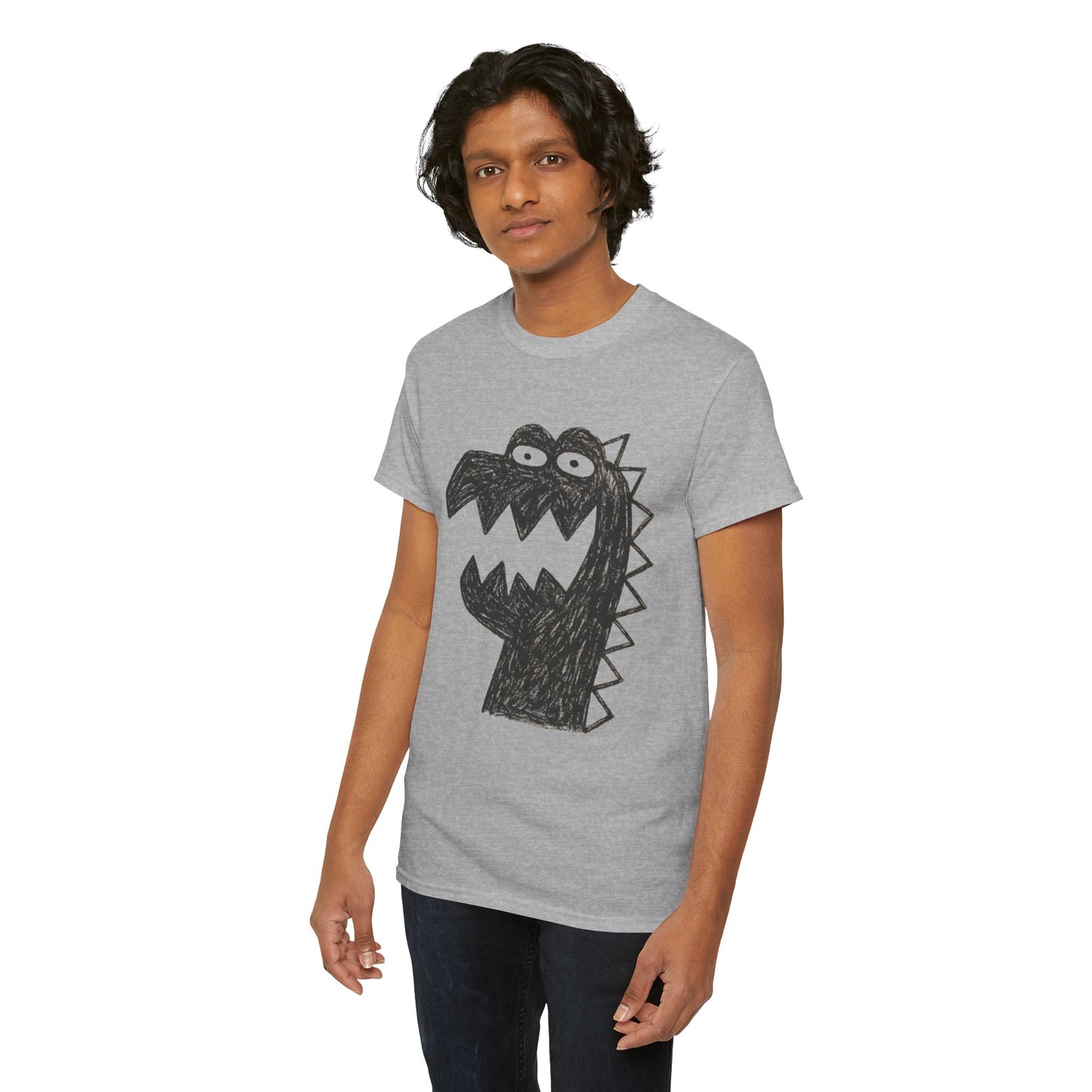 Dinosaur Graphic Tee, Unisex Cotton Shirt, Fun Casual Wear, Cute Monster Top, Gift for Kids and Teens, Birthday Celebration