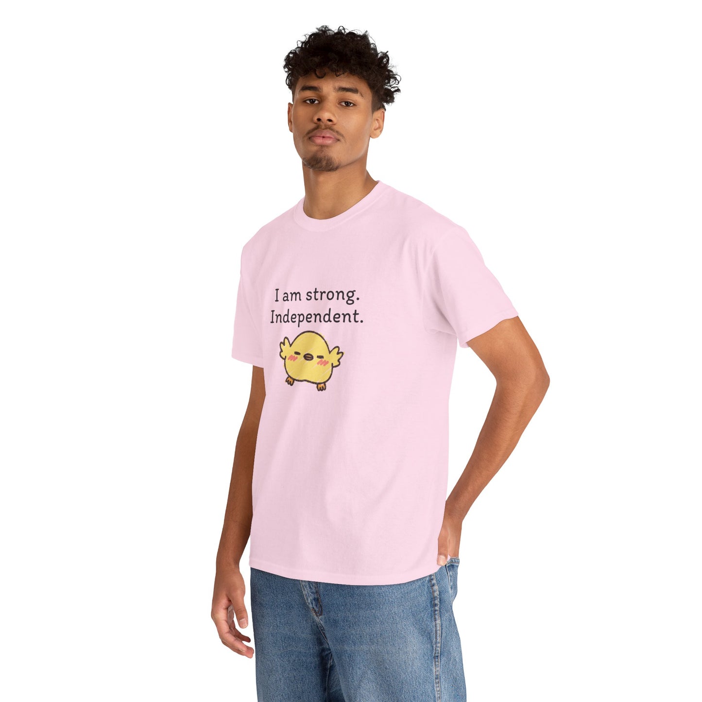 Empowering Chick Graphic Unisex Heavy Cotton Tee - "I am strong. Independent."