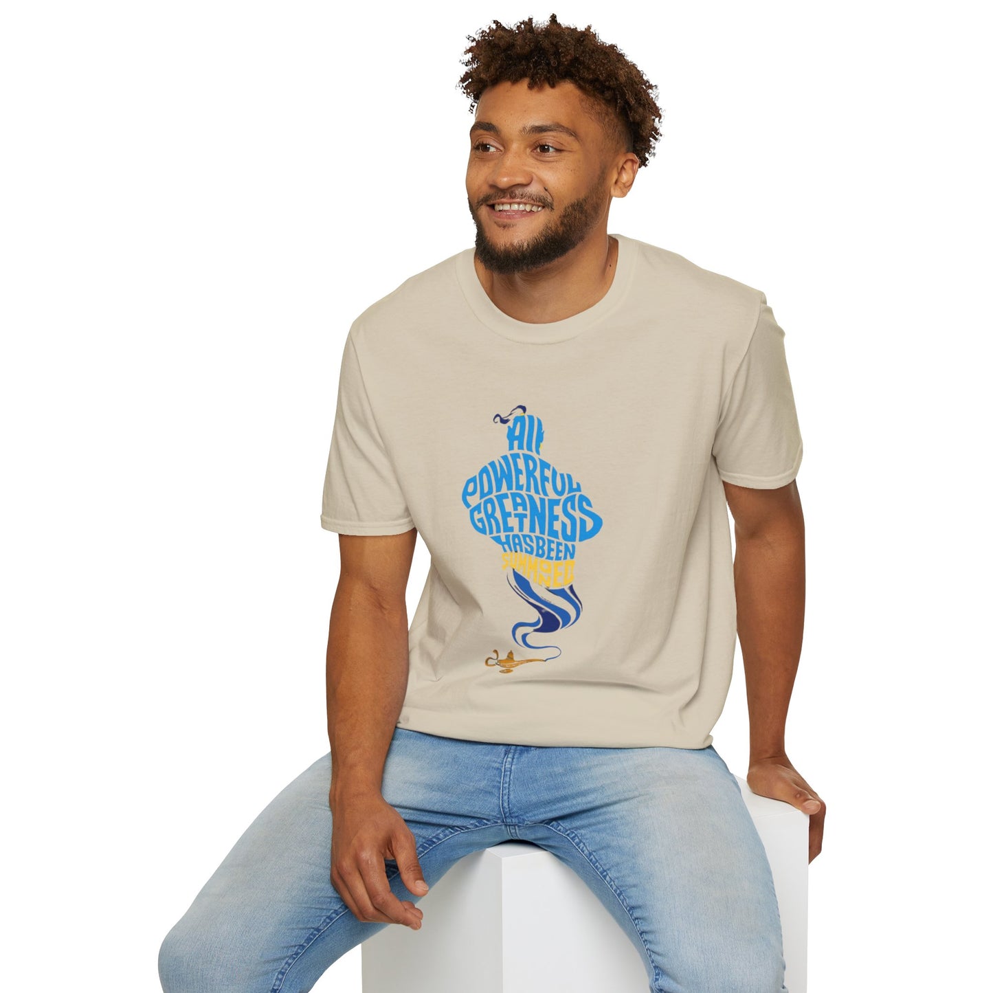 All Powerful Greatness Genie in a Bottle - Unisex Softstyle T-Shirt Art