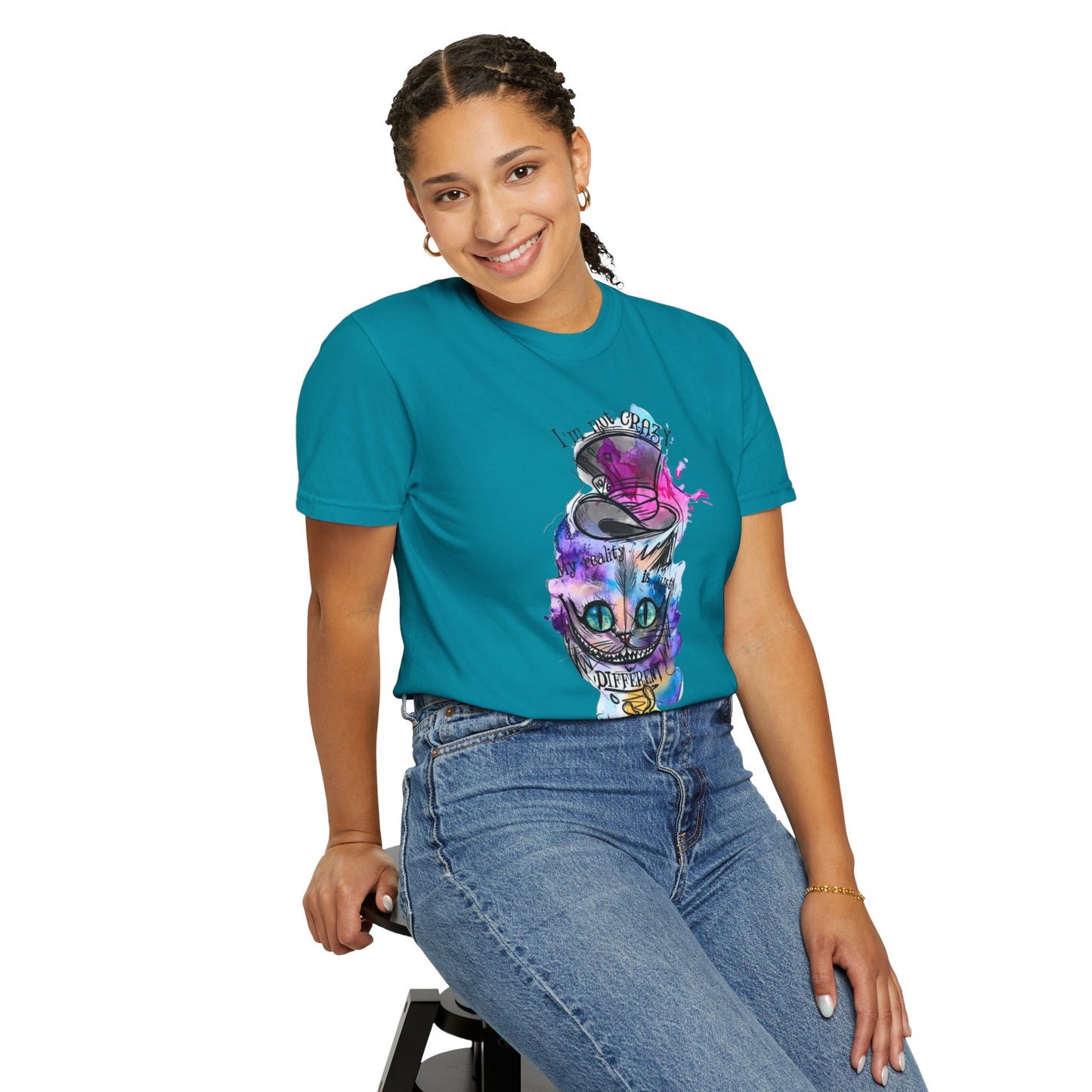 Personalized Cat With A Hat Country Music Graphic T-Shirt showcasing unique hand-drawn design, made from eco-friendly organic cotton.