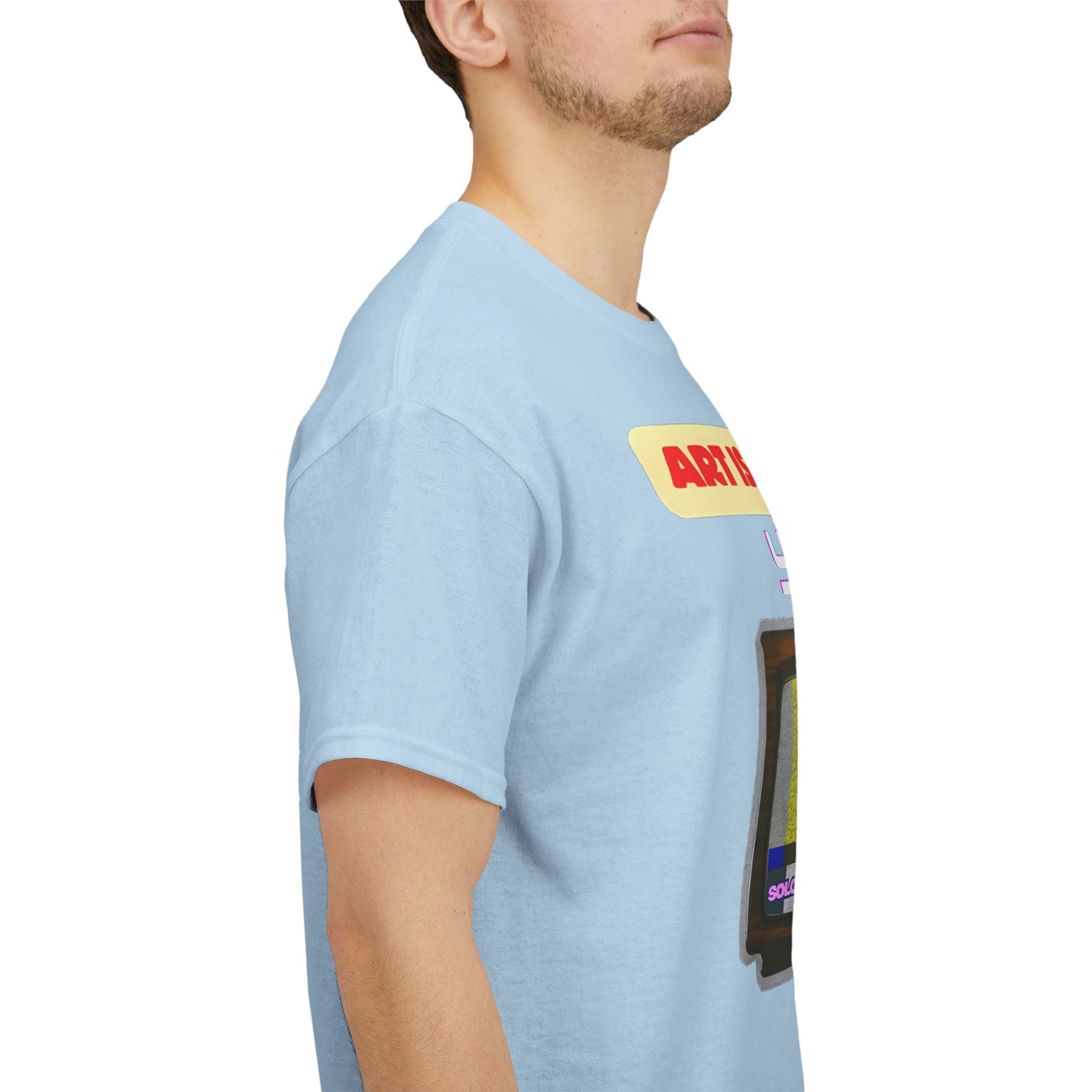 Retro Art Unisex Heavy Cotton Tee - Fun and Colorful Graphic T-Shirt for Art Lovers, Gift for Artists, Casual Wear, Art Inspired Apparel