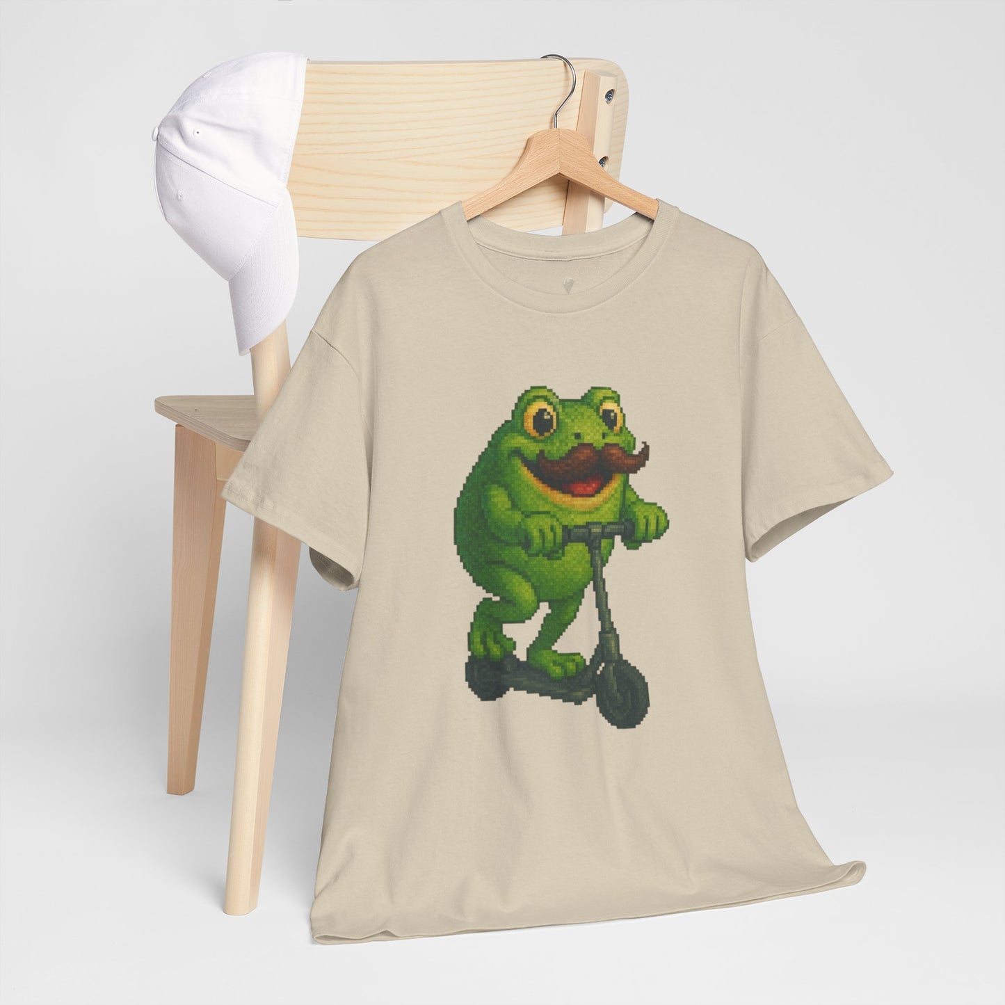 Fun Frog Scooter Tee - Unisex Heavy Cotton T-Shirt, Cute Animal Shirt, Gift for Kids & Teens, Funny Graphic Tee, Summer Wear