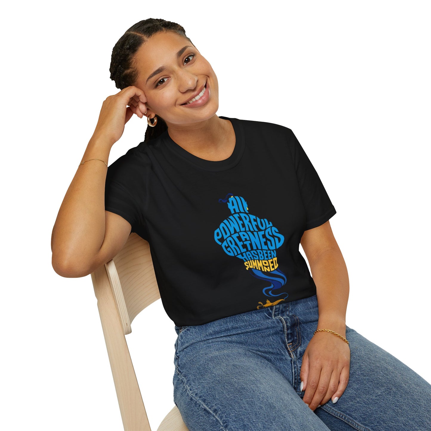 All Powerful Greatness Genie in a Bottle - Unisex Softstyle T-Shirt Art