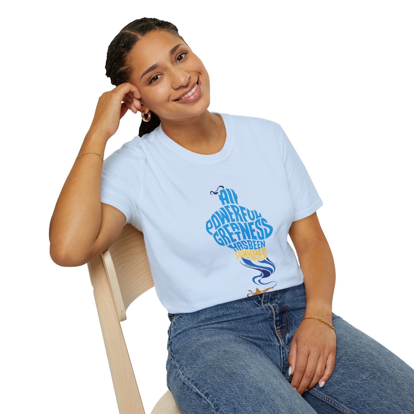 All Powerful Greatness Genie in a Bottle - Unisex Softstyle T-Shirt Art