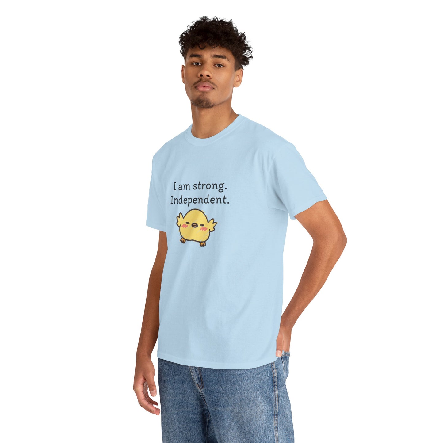 Empowering Chick Graphic Unisex Heavy Cotton Tee - "I am strong. Independent."