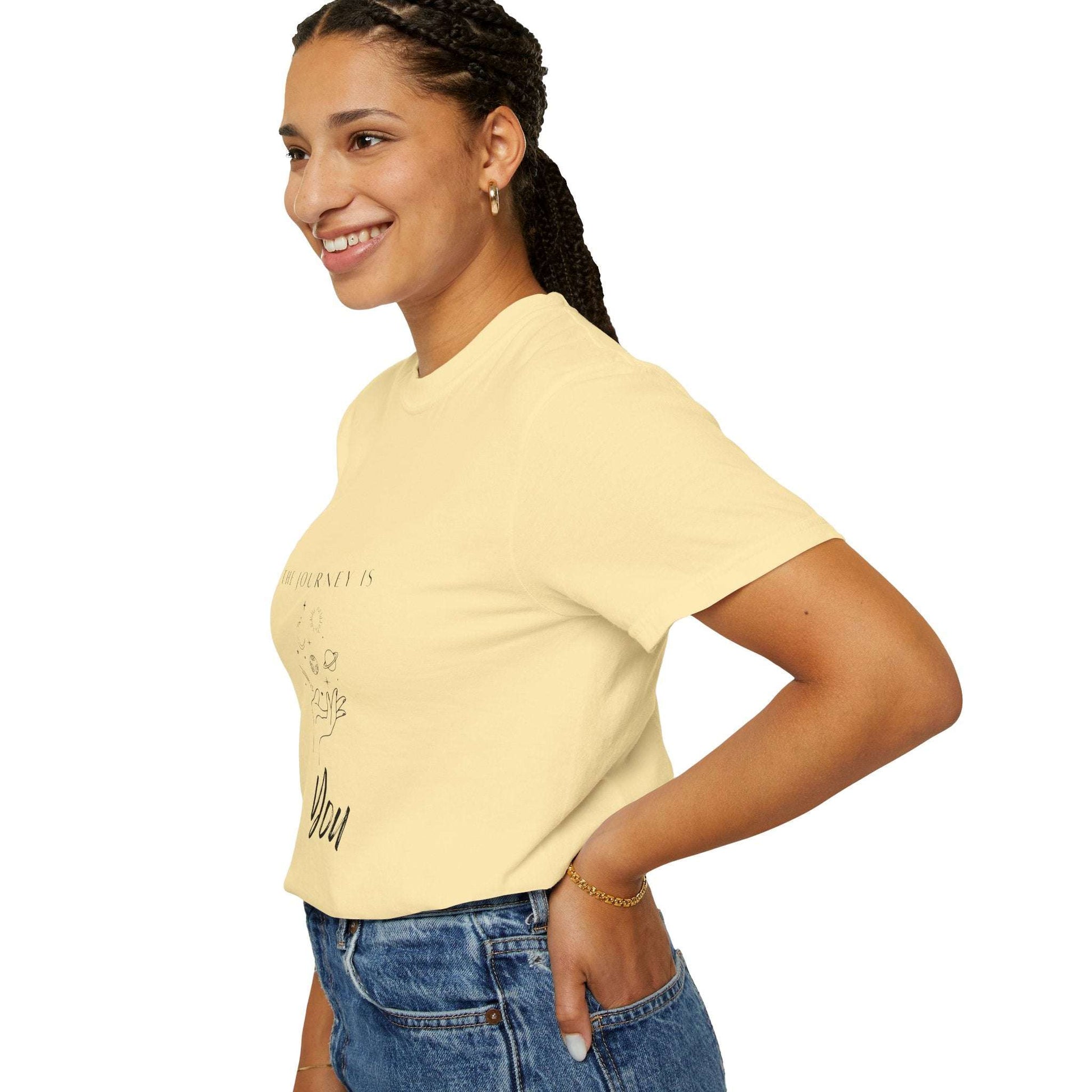 The Journey is you - Vintage Aesthetic Outfit Pullover, Oversized BohoOur stylish Unisex Softstyle T-Shirt, designed for comfort and versatility. Crafted from high-quality, lightweight ring-spun cotton, this tee feels soft against the Solo JourneyWestern Graphic Shirt