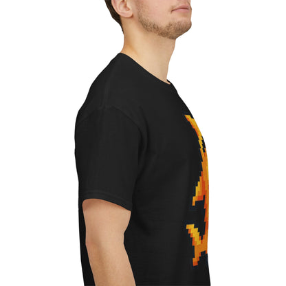 Retro Pixel Baby Shark Unisex Heavy Cotton Tee, Fun Graphic Tee, Gamer Shirt, Gift for Shark Lovers, Summer Casual Wear, Retro T-Shirt